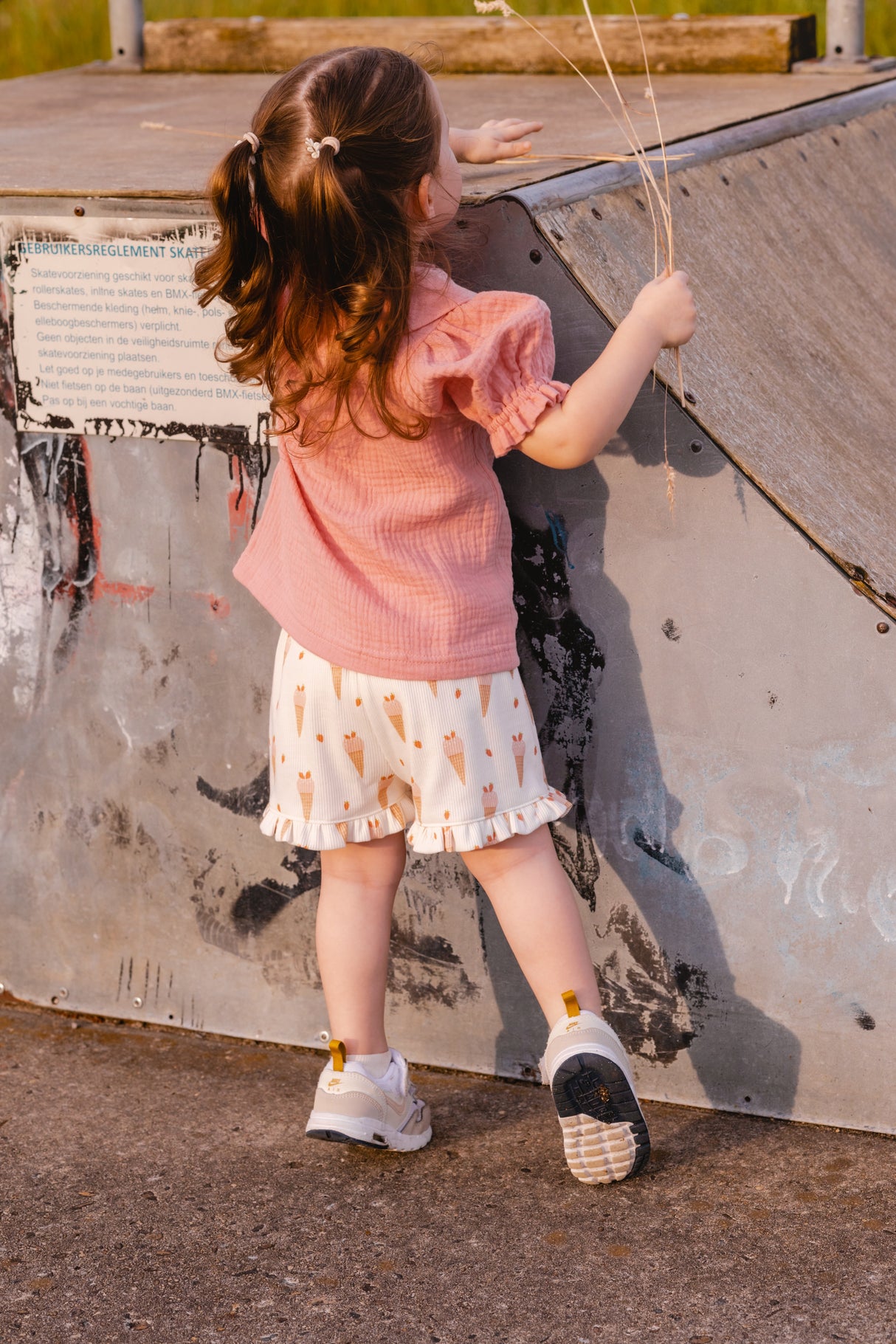 Short Lola fijn rib met print