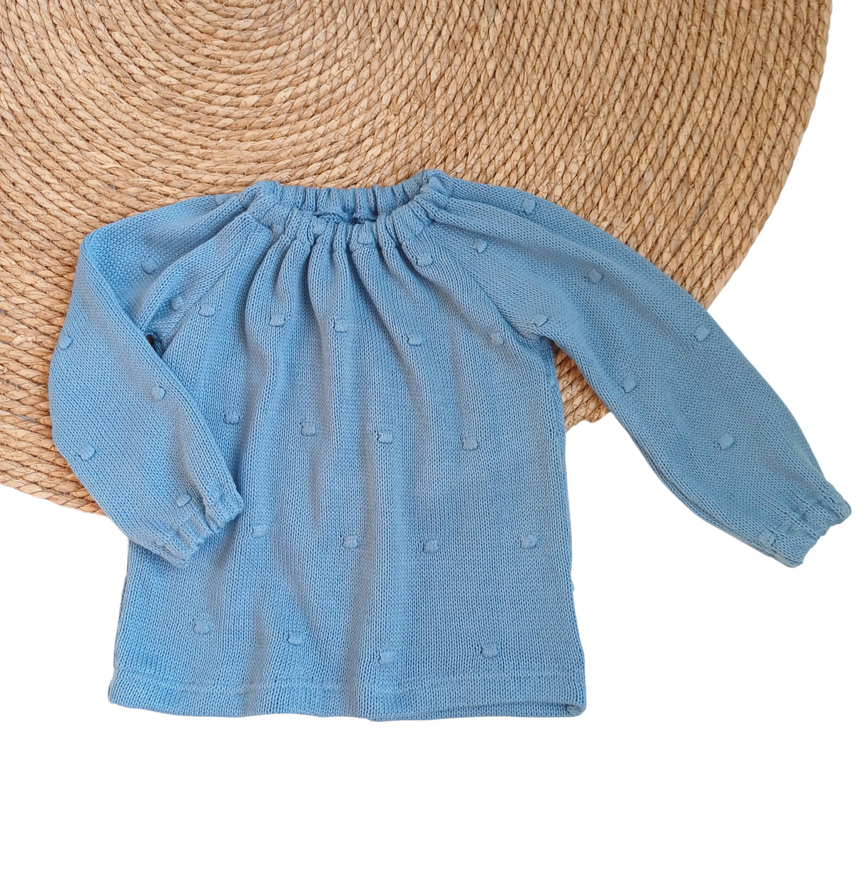 Top Charlotte dots gebreid blauw