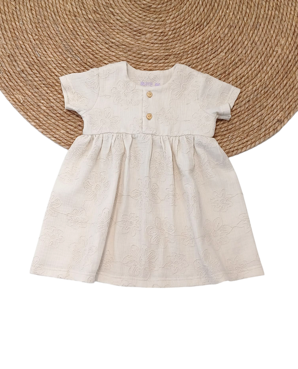 Jurk Jolie broderie korte mouw