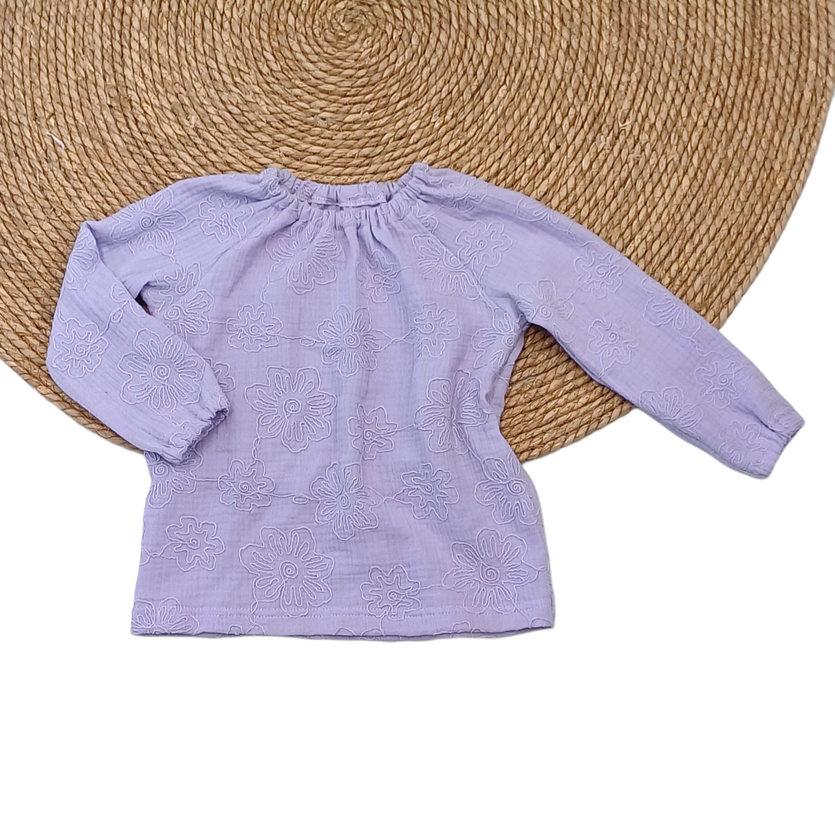 Blouse Fabiënne broderie grote boem lila