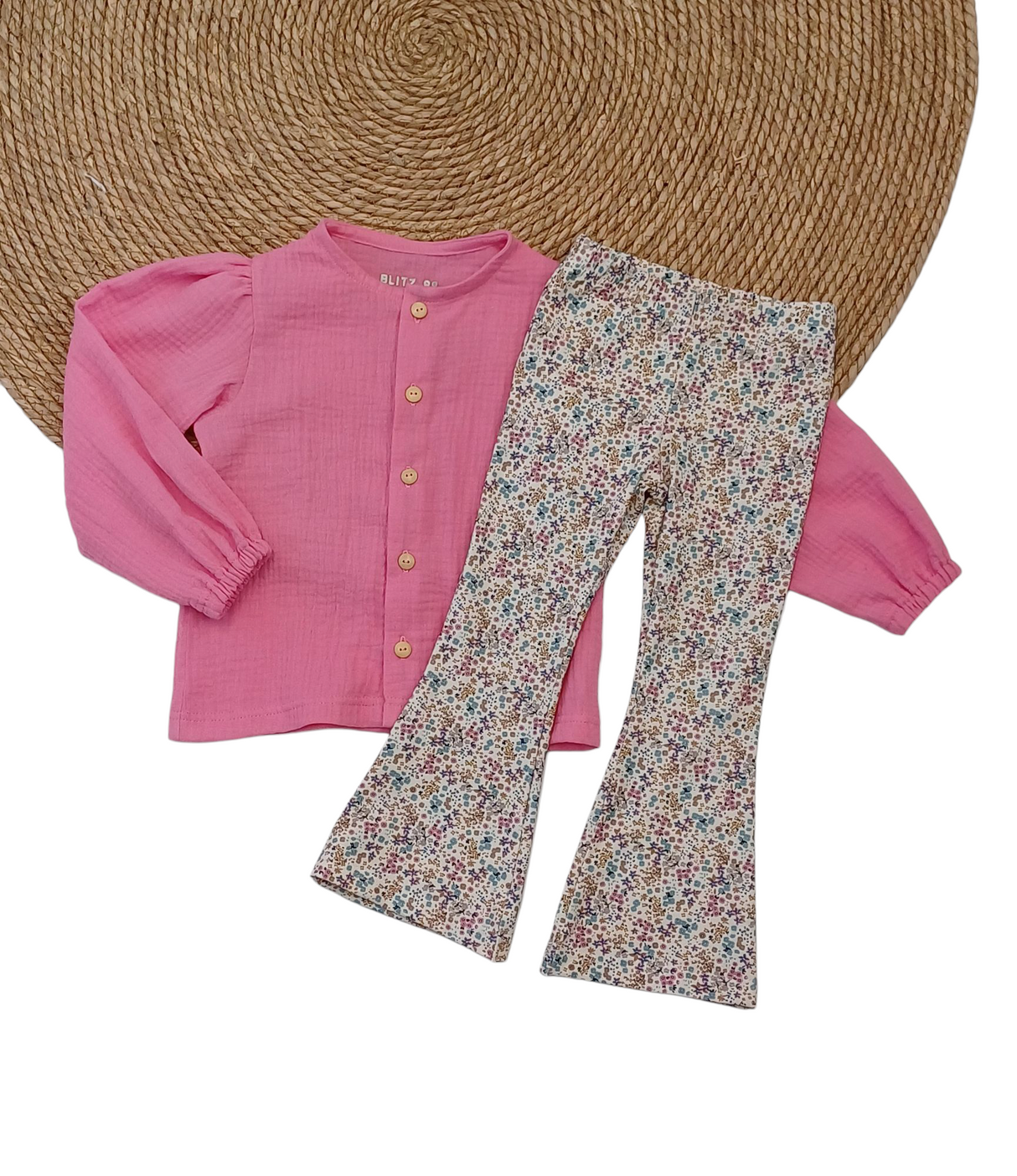 Flared broek vintage blossom