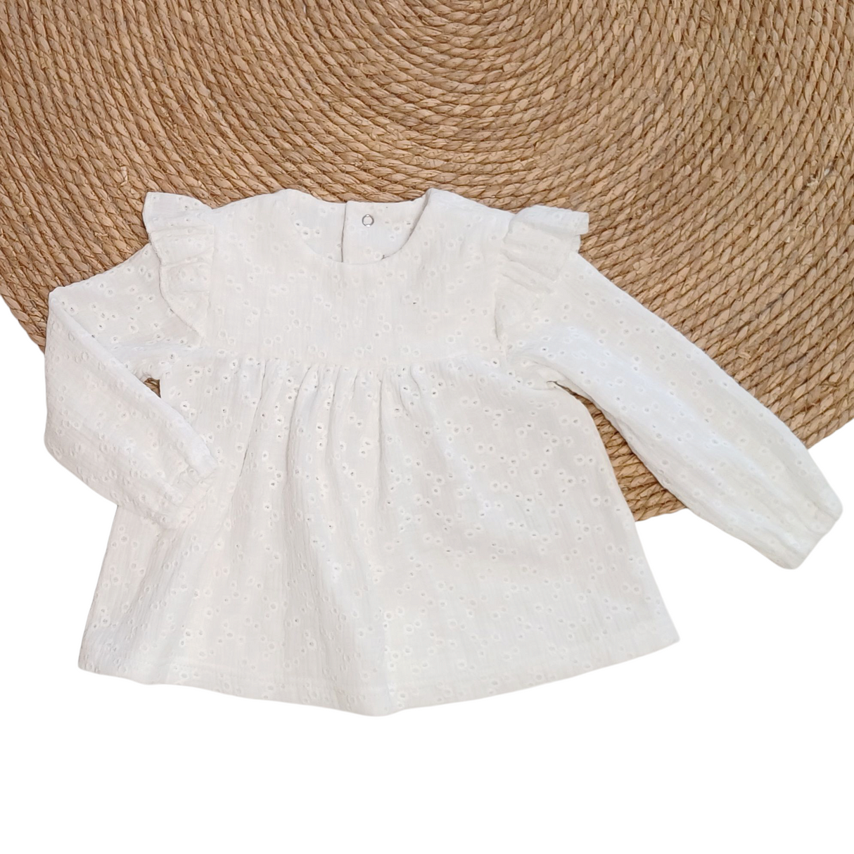 Blouse Olivia broderie bloemen ecru