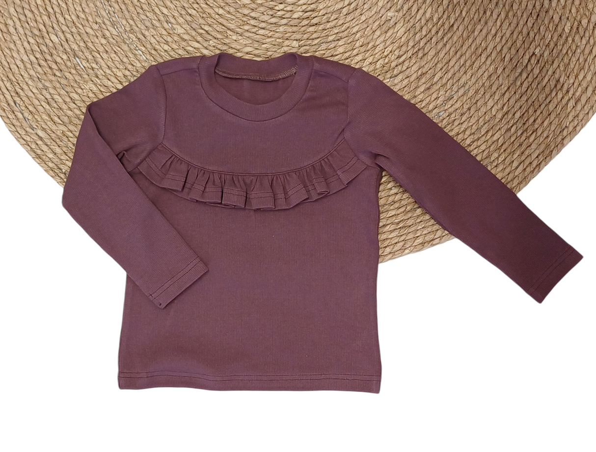Longsleeve Madeleine fijne rib uni