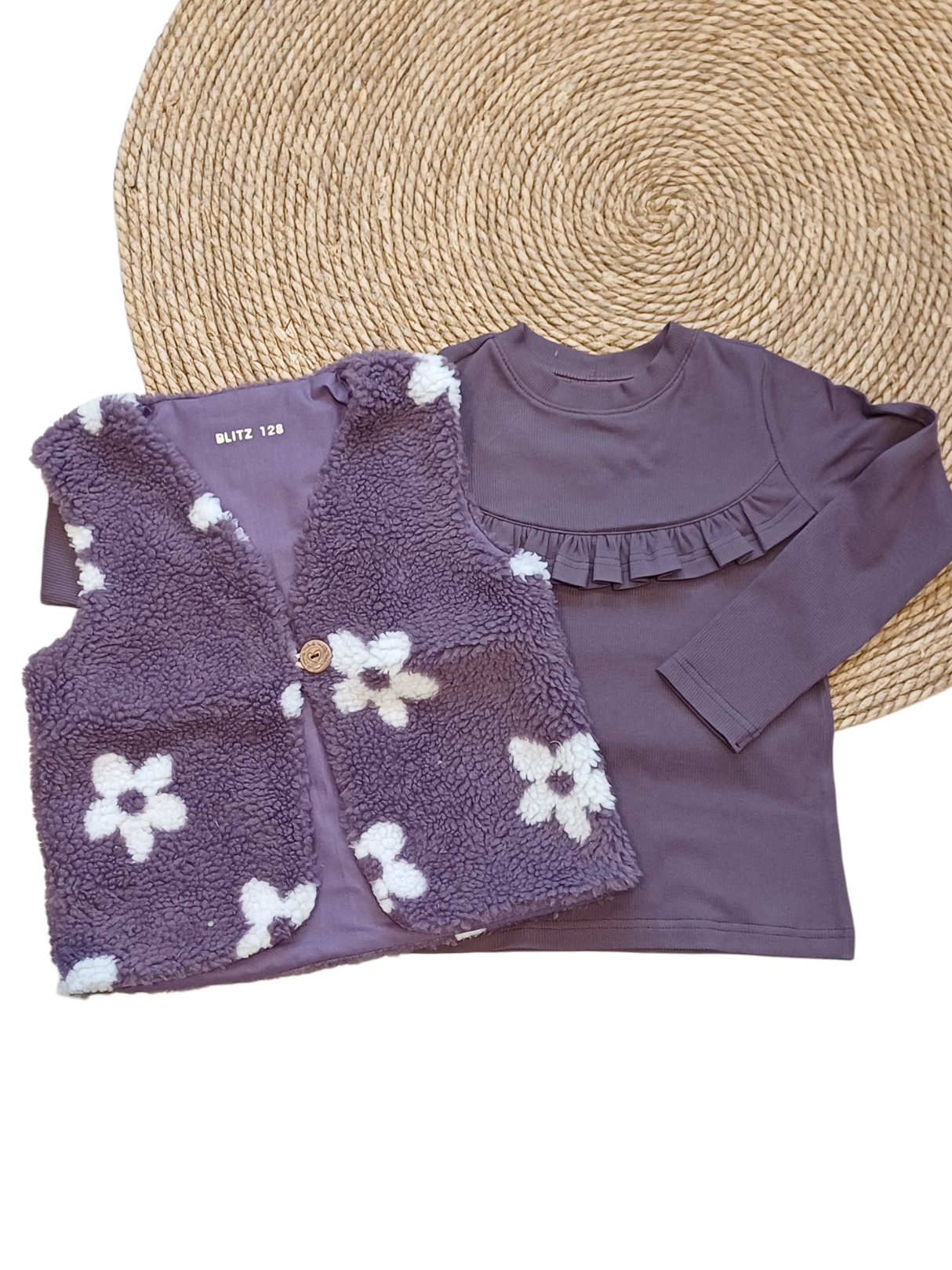 Longsleeve Madeleine dusty paars (fijne rib)