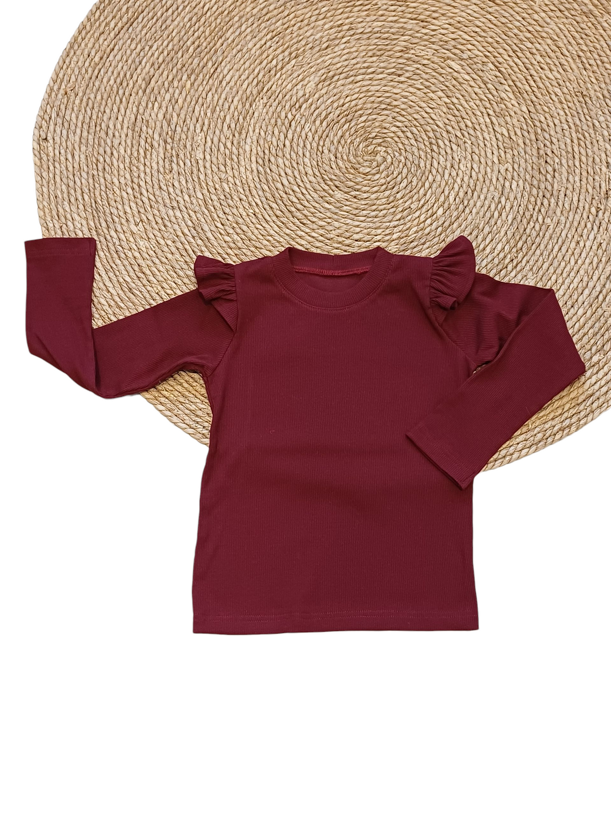 Longsleeve Puck bordeaux (fijne rib)