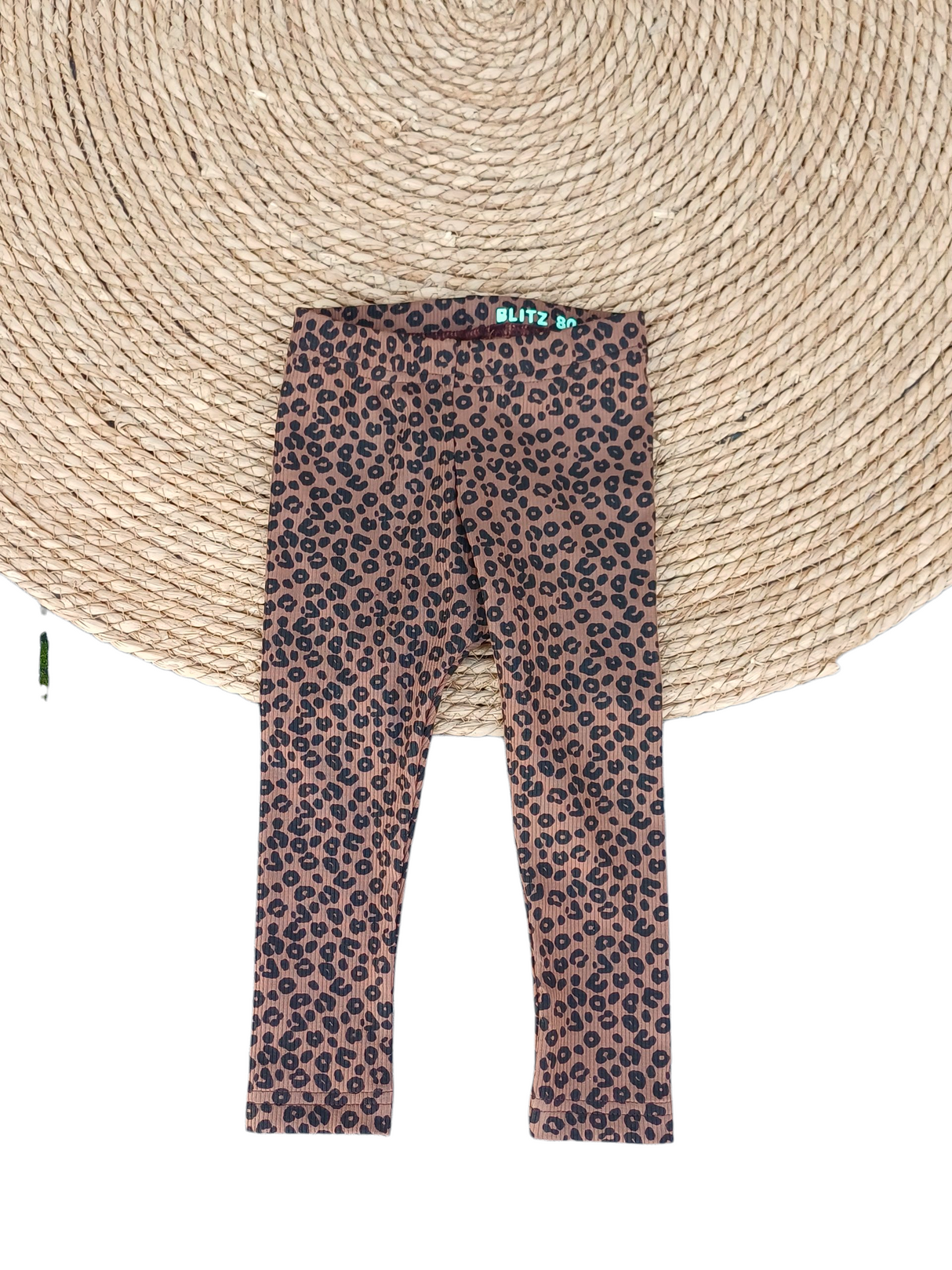 Legging rib panter bruin