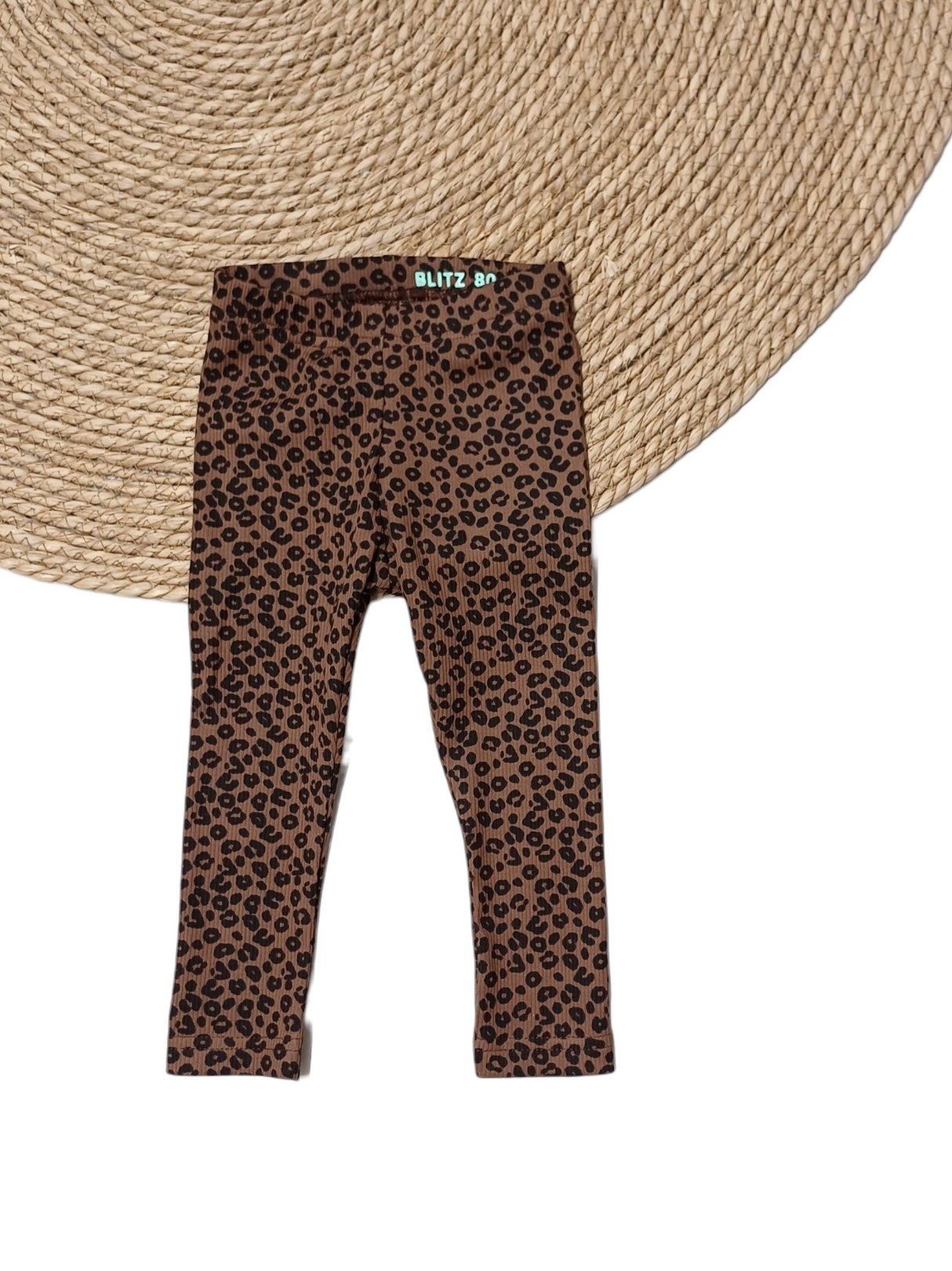 Legging rib panter bruin