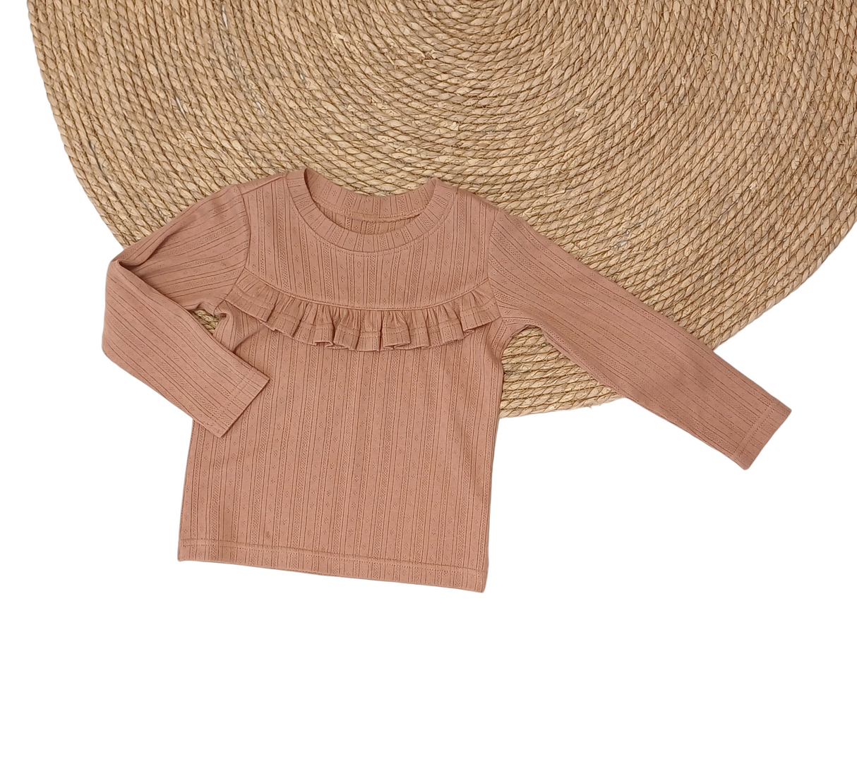 Longsleeve Madeleine ajour perzik