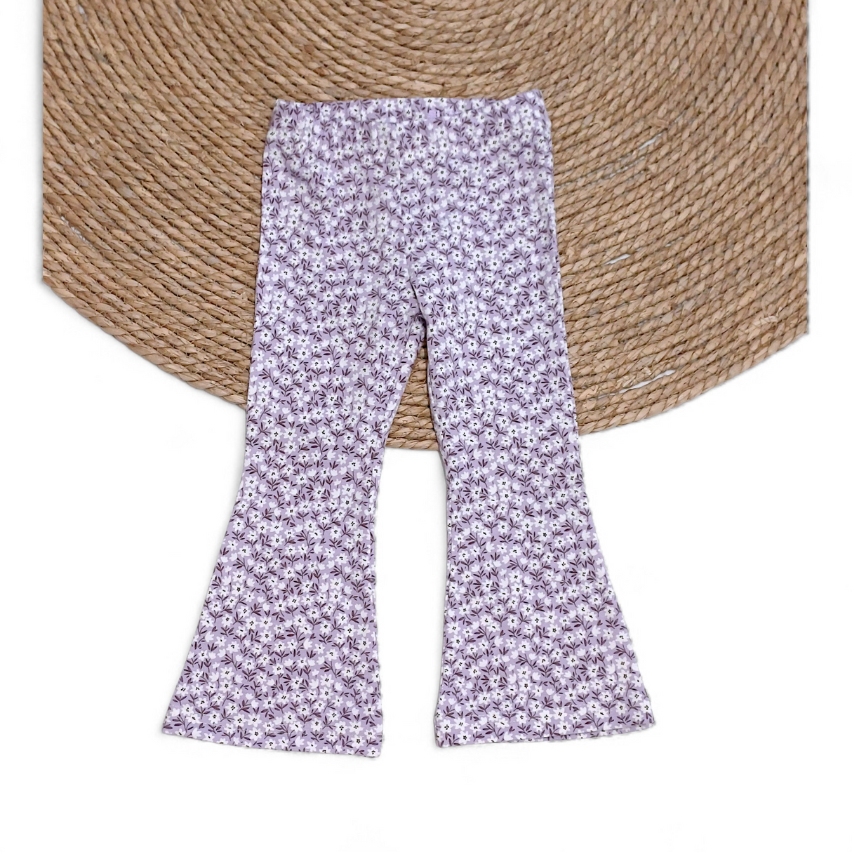Flared broek sweet floral lilac