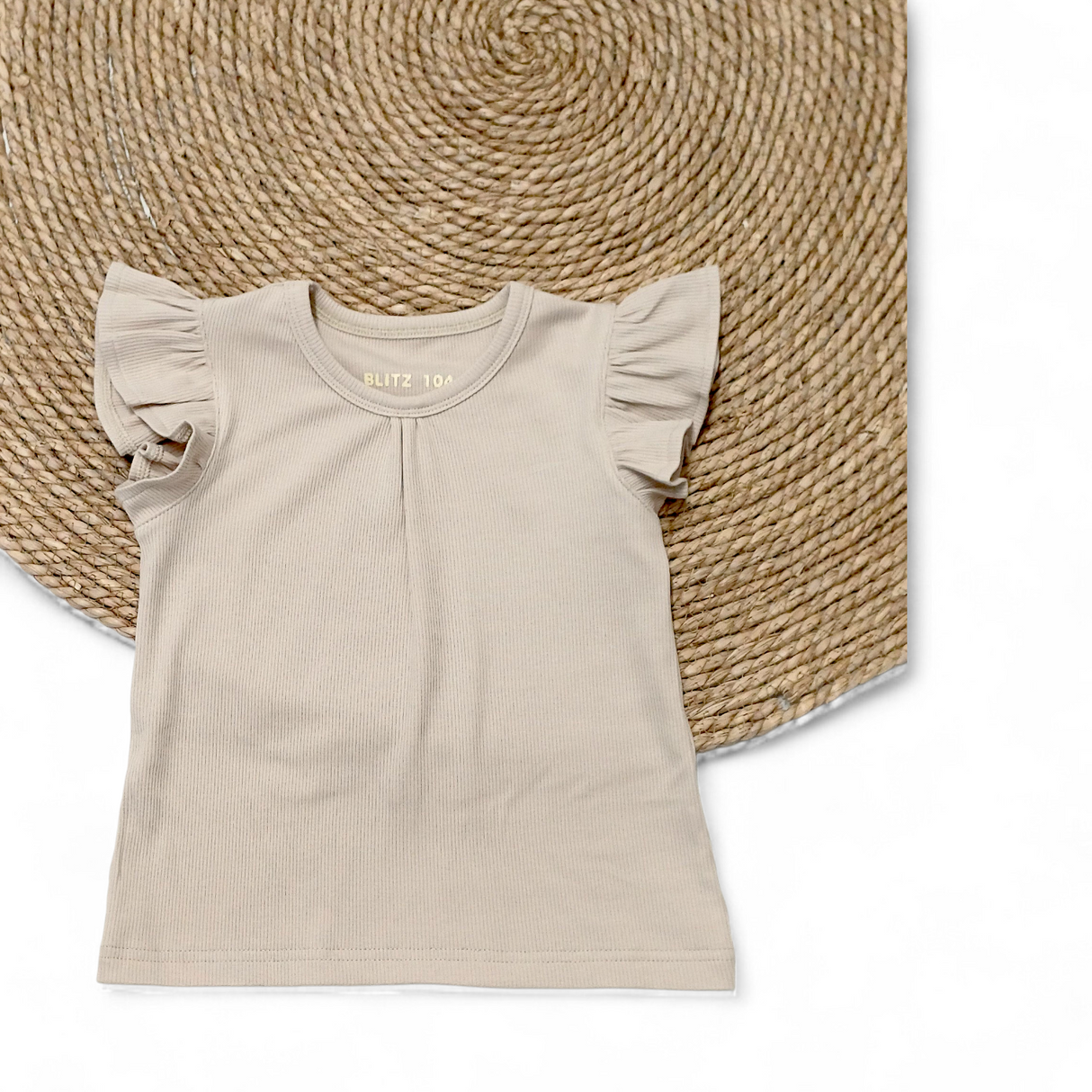 Ruffle top Emma fijne rib