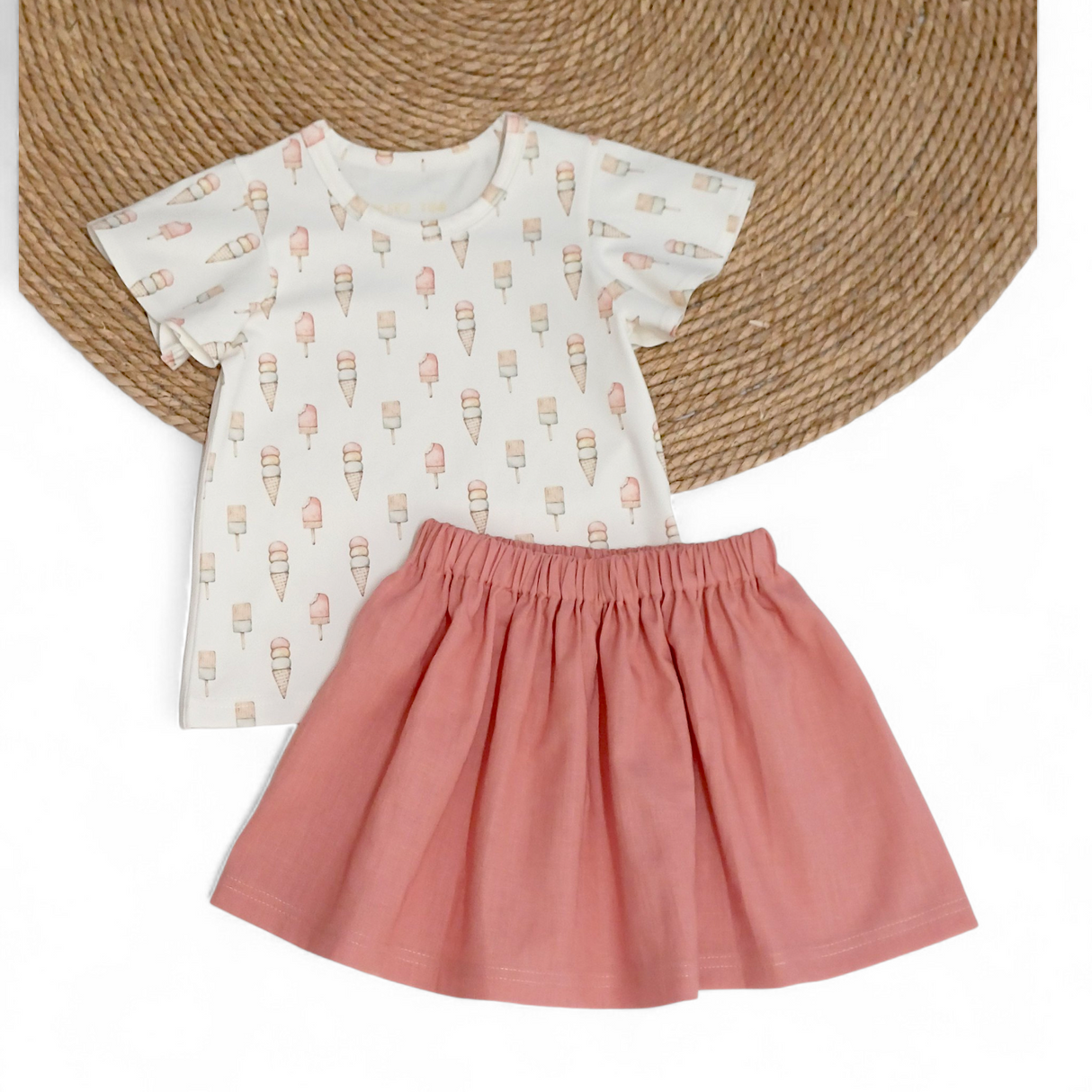 Rokje Steffie linnen summer pink