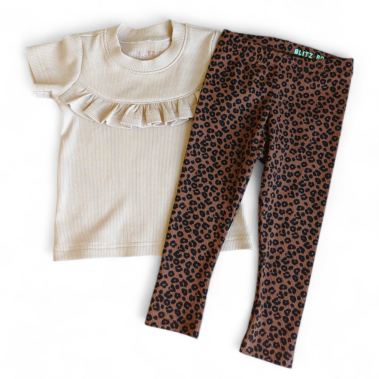 T-shirt Madeleine fijne rib zand/beige