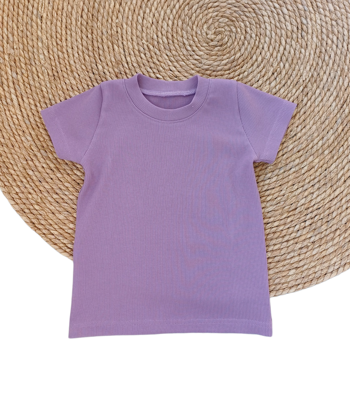 T-shirt Sam oud lila fijne rib