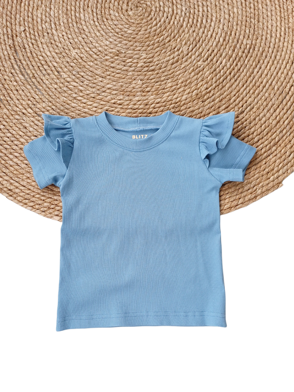 T-shirt Sam licht jeans fijne rib