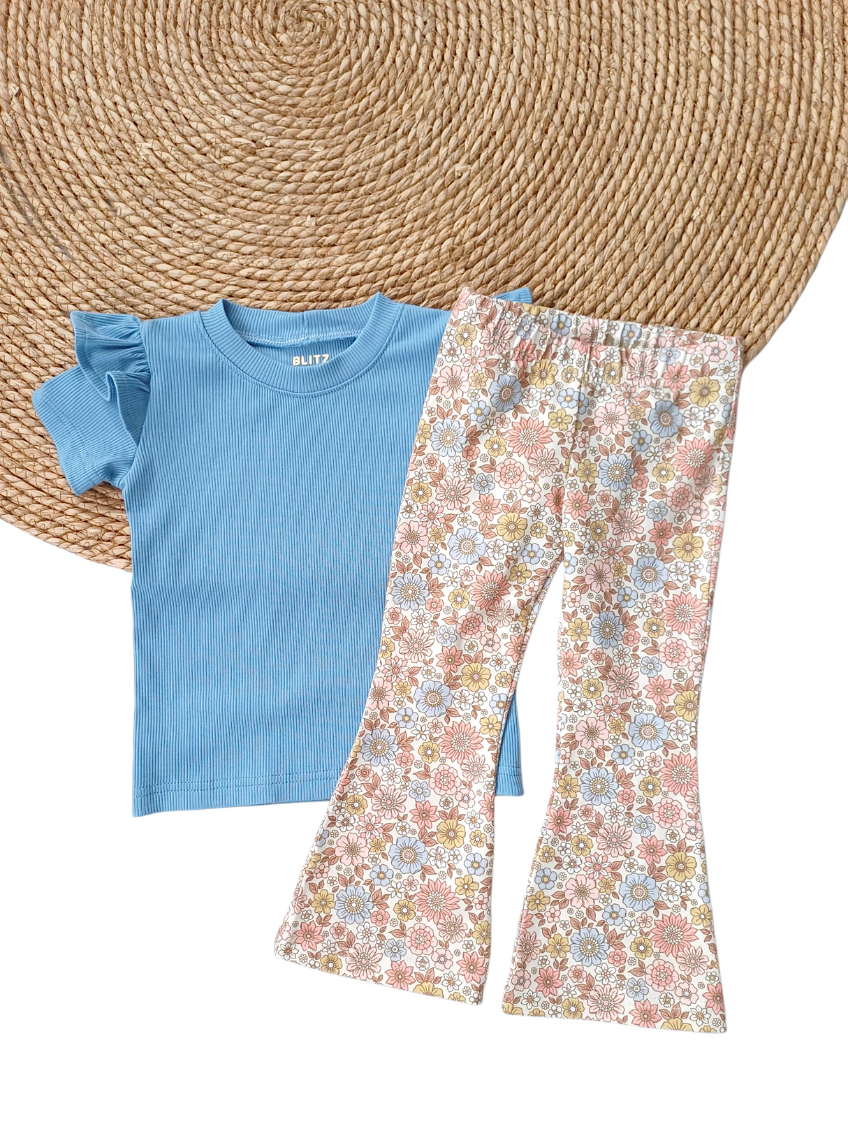 T-shirt Sam licht jeans fijne rib