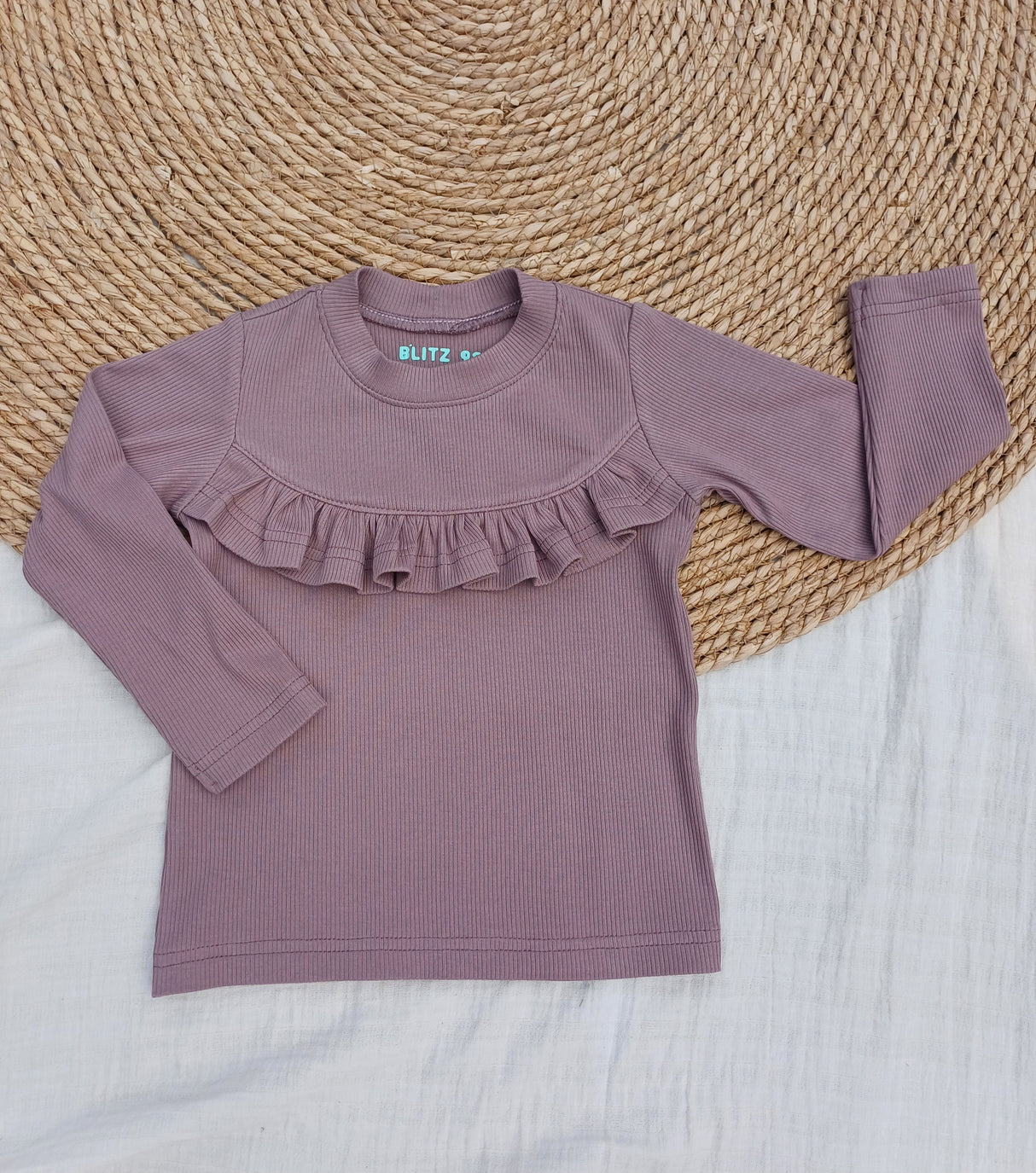 Longsleeve Madeleine mauve (fijne rib)