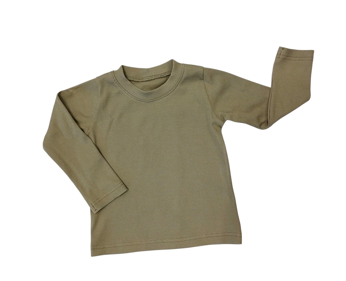 Longsleeve Puck olijfgroen (rib)