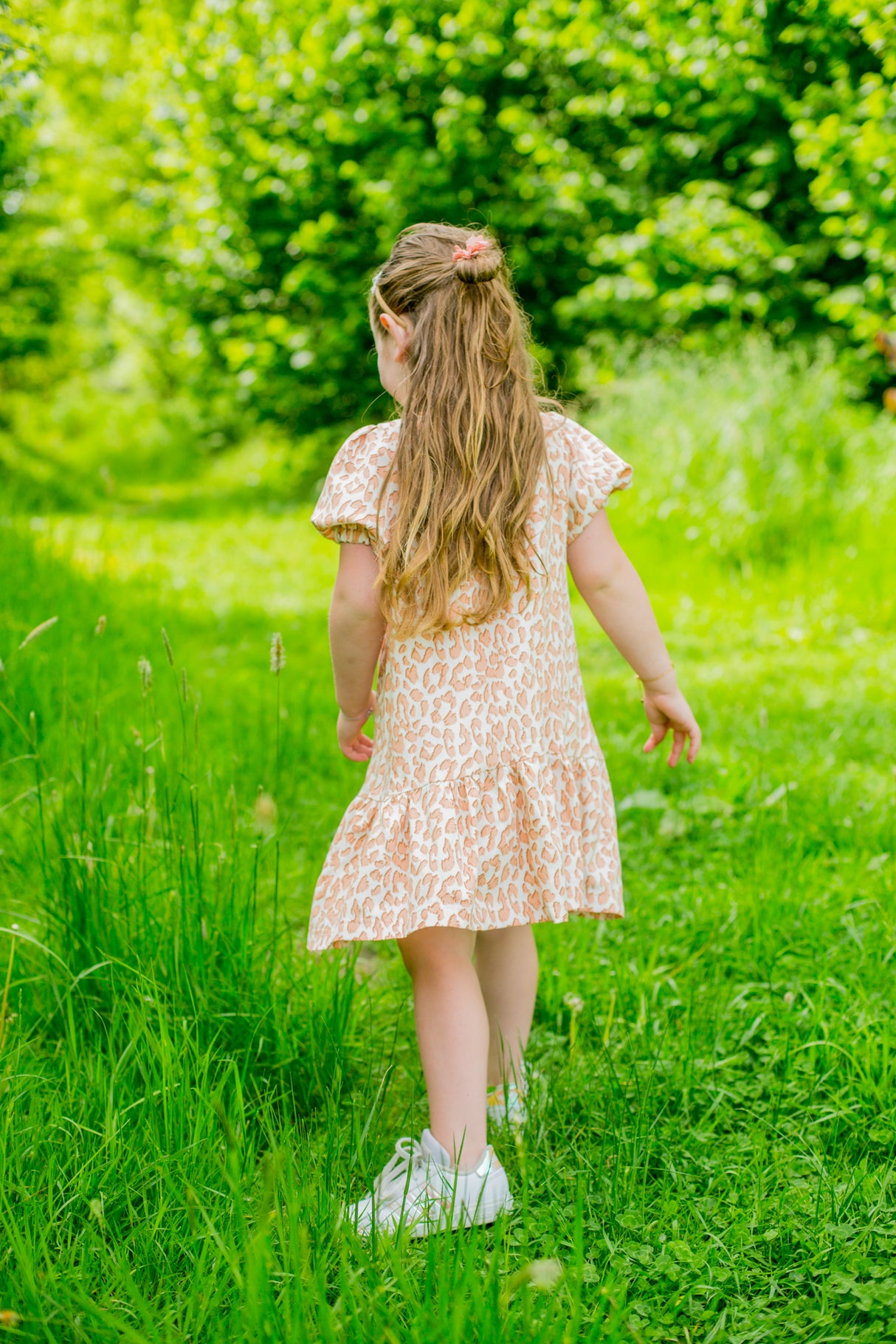 Dropwaist jurk Isis linnen leopard love