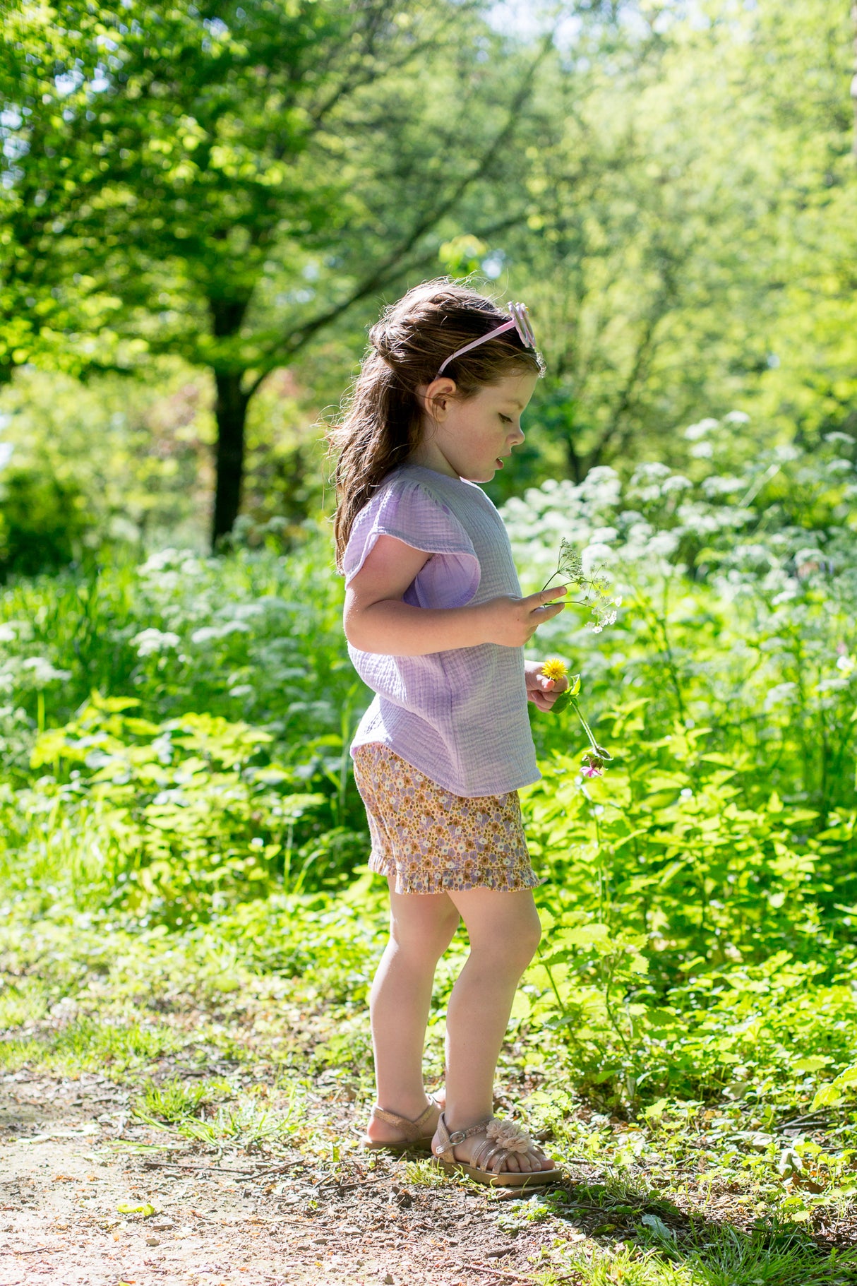 Short Lola fijn rib met print