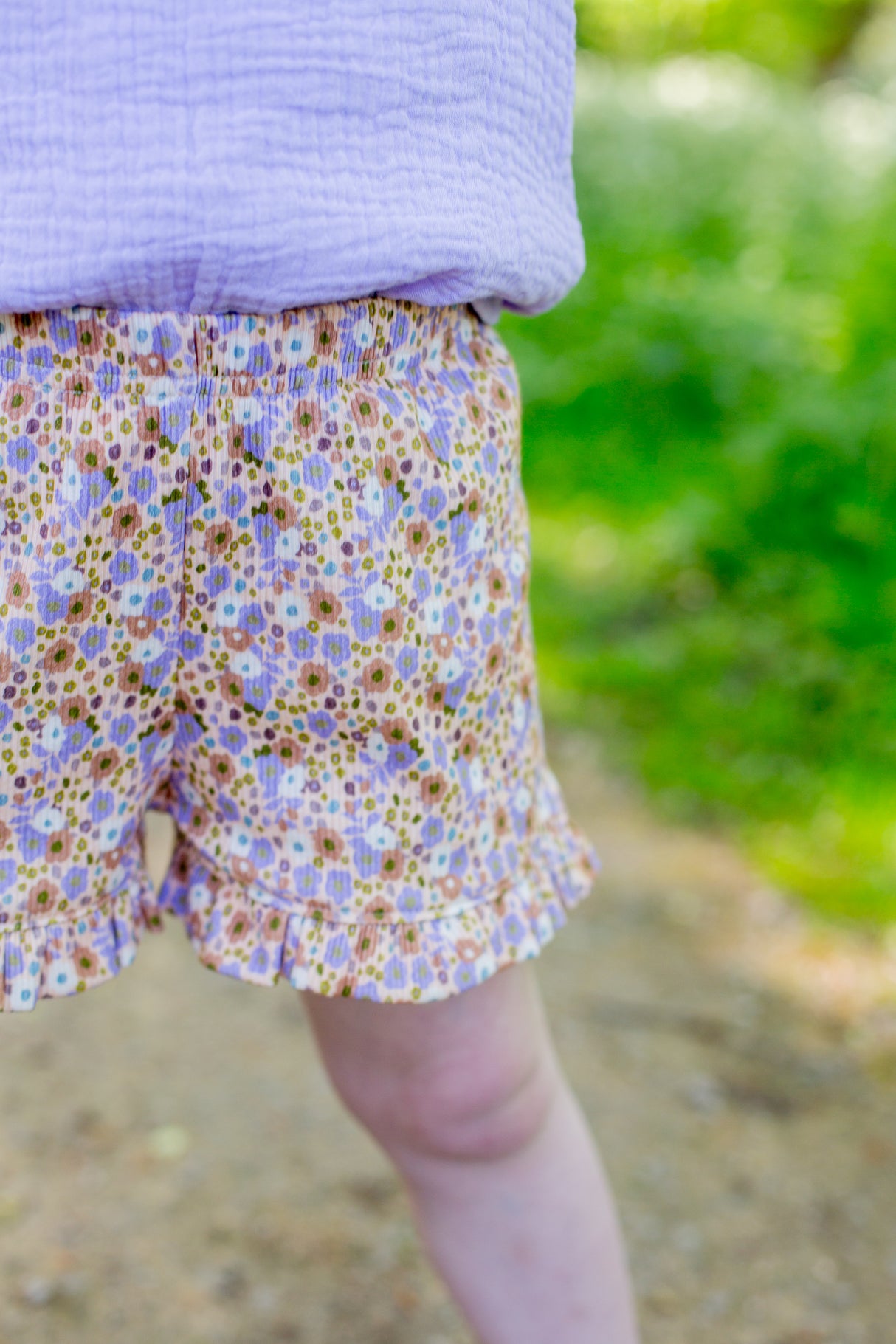 Short Lola fijn rib met print