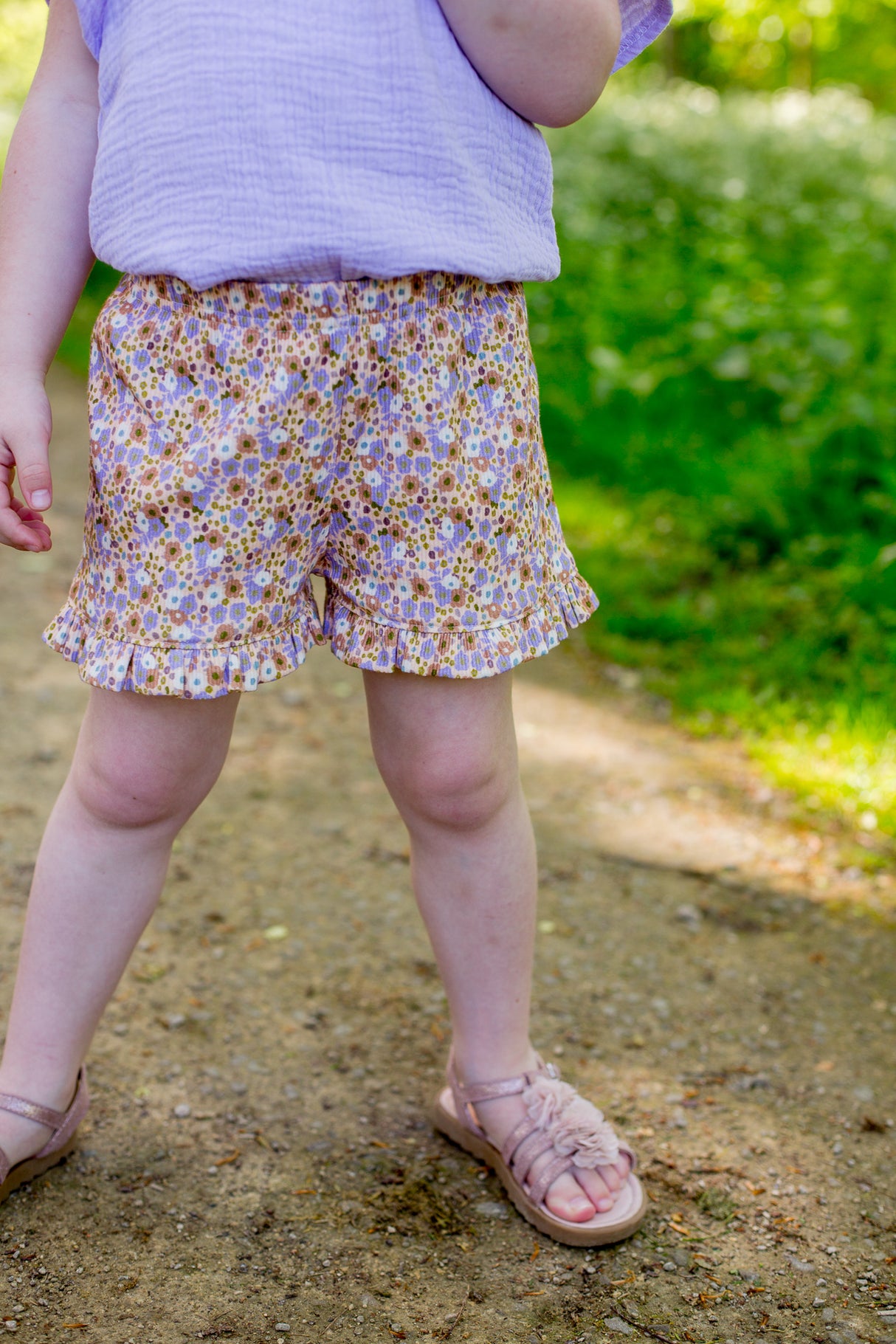 Short Lola fijn rib met print