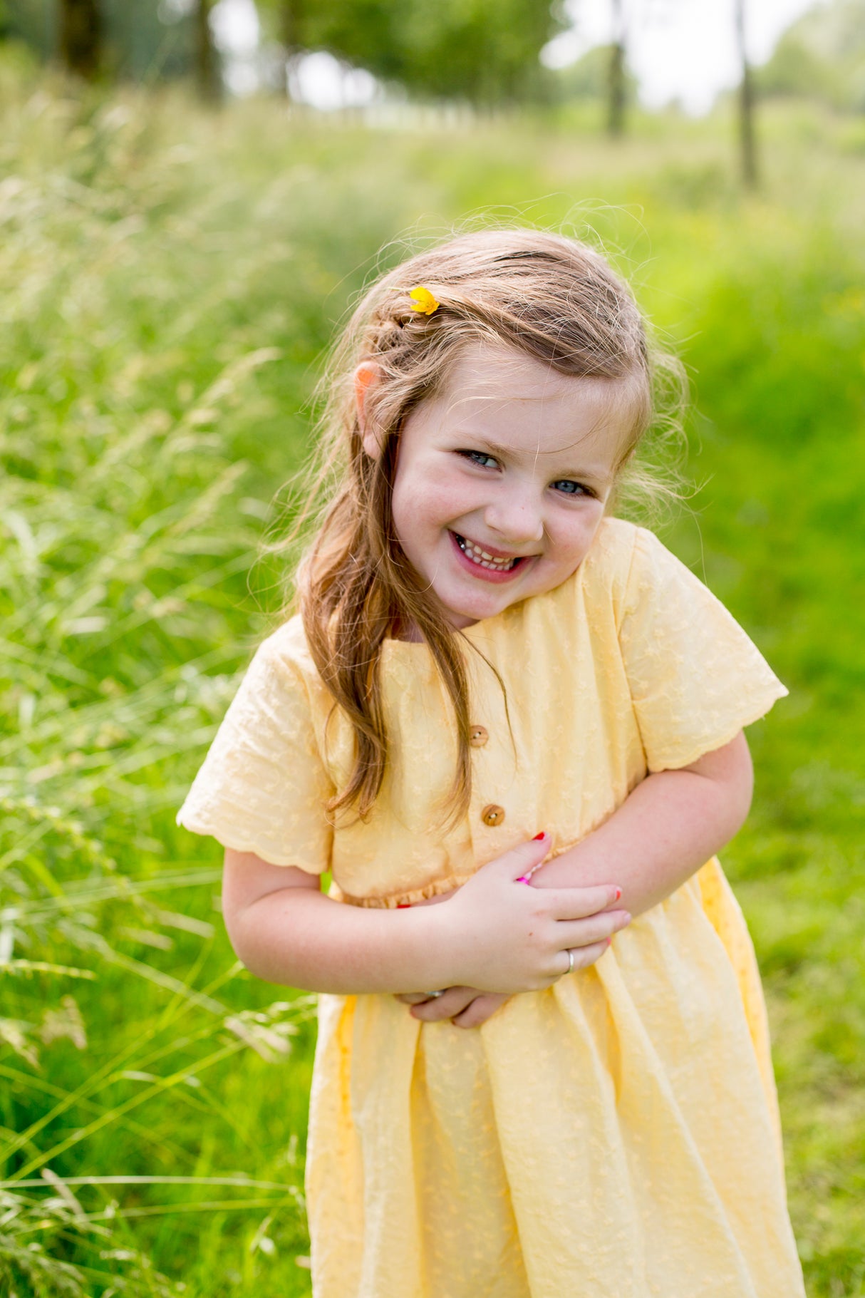 Jurk Jolie katoen geborduurd korte mouw