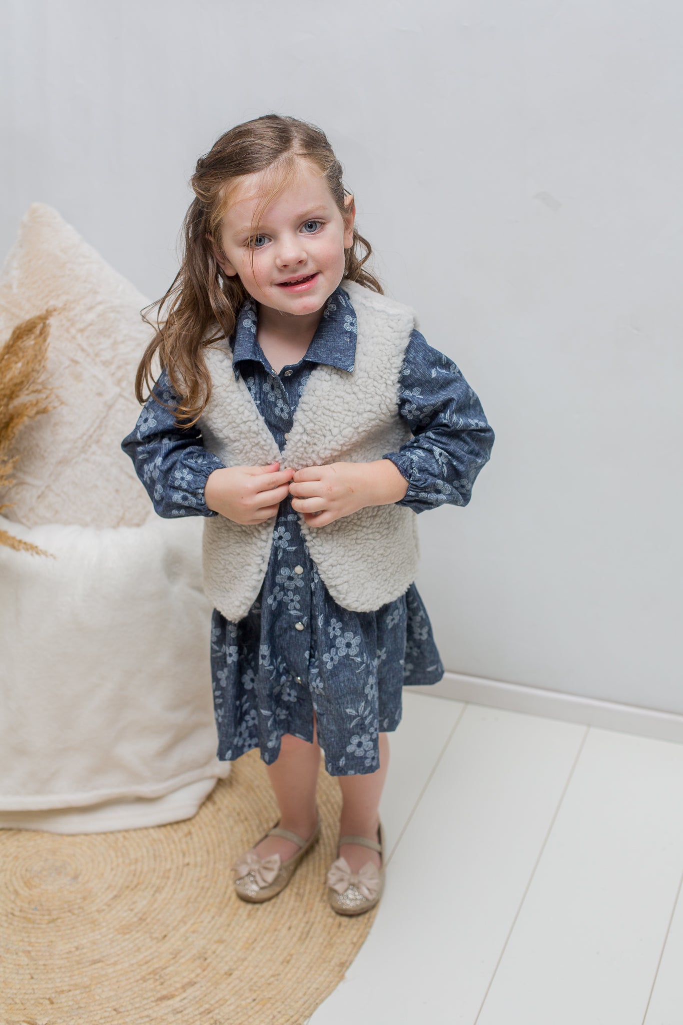Teddy gilet ecru