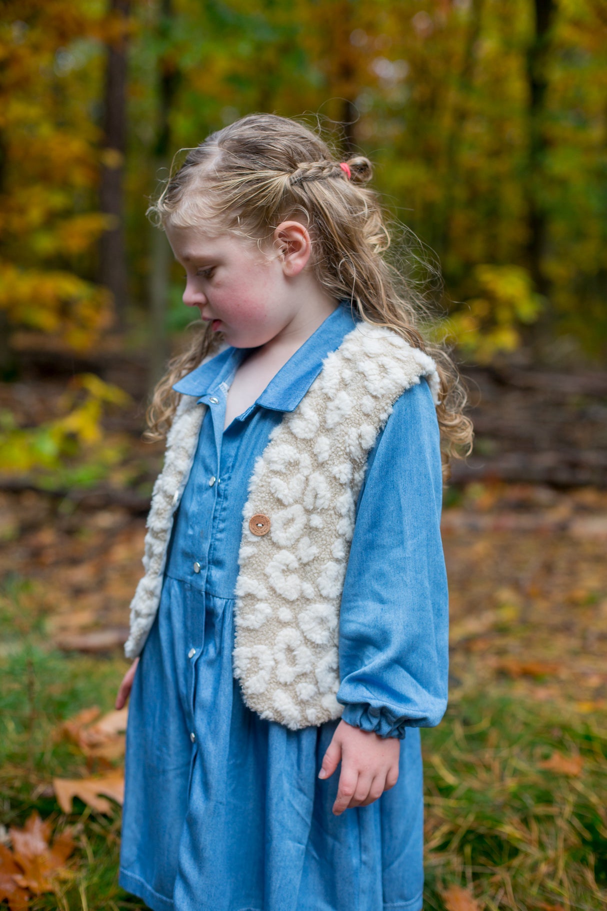 Gilet teddy panter beige