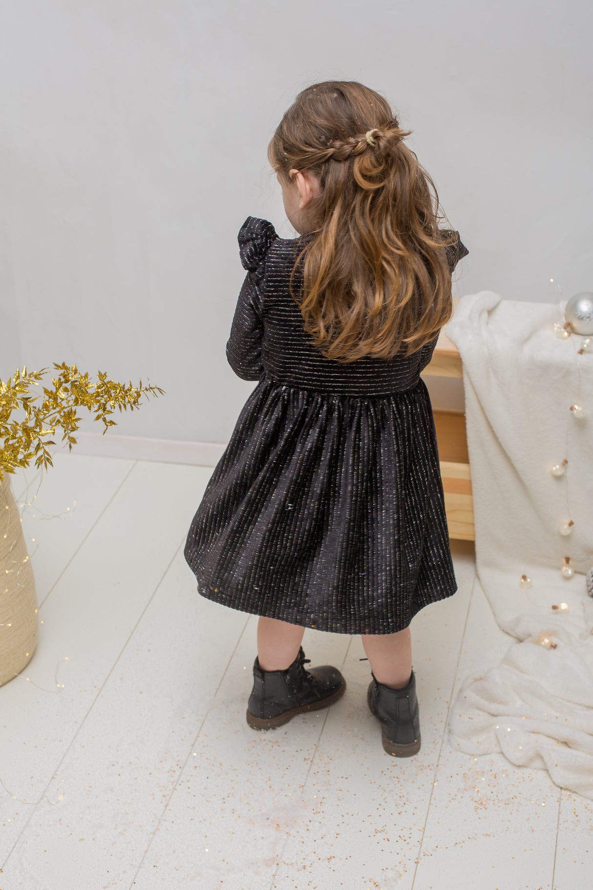 Glitterjurk Kiki zwart