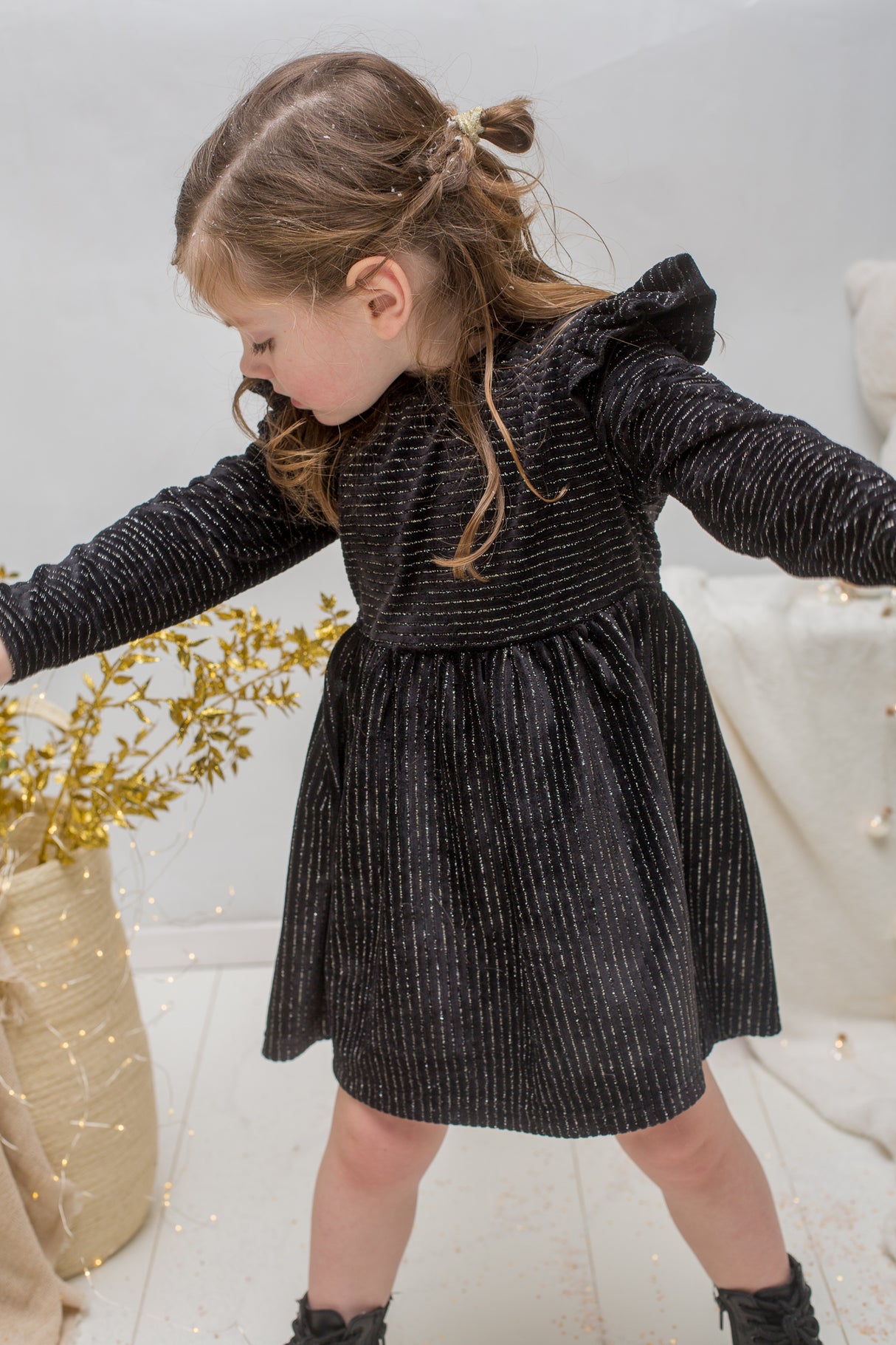 Glitterjurk Kiki zwart