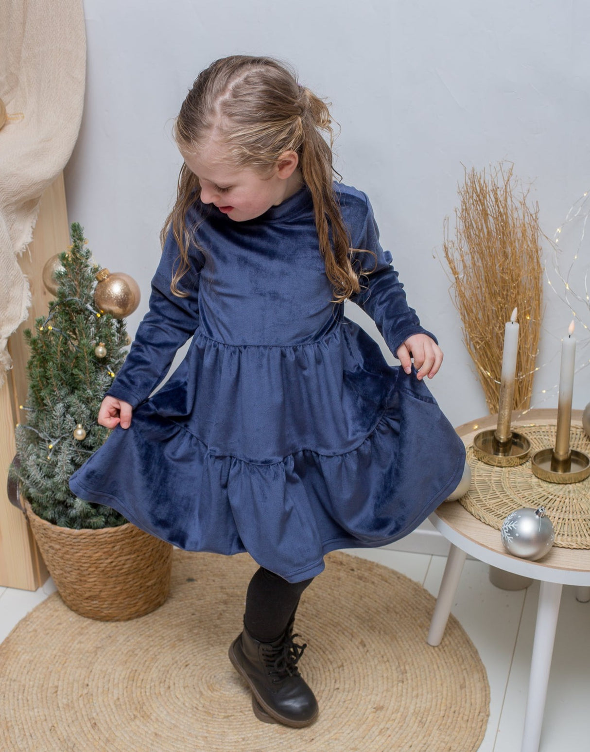 Jurk Isabelle velours (4 kleuren)