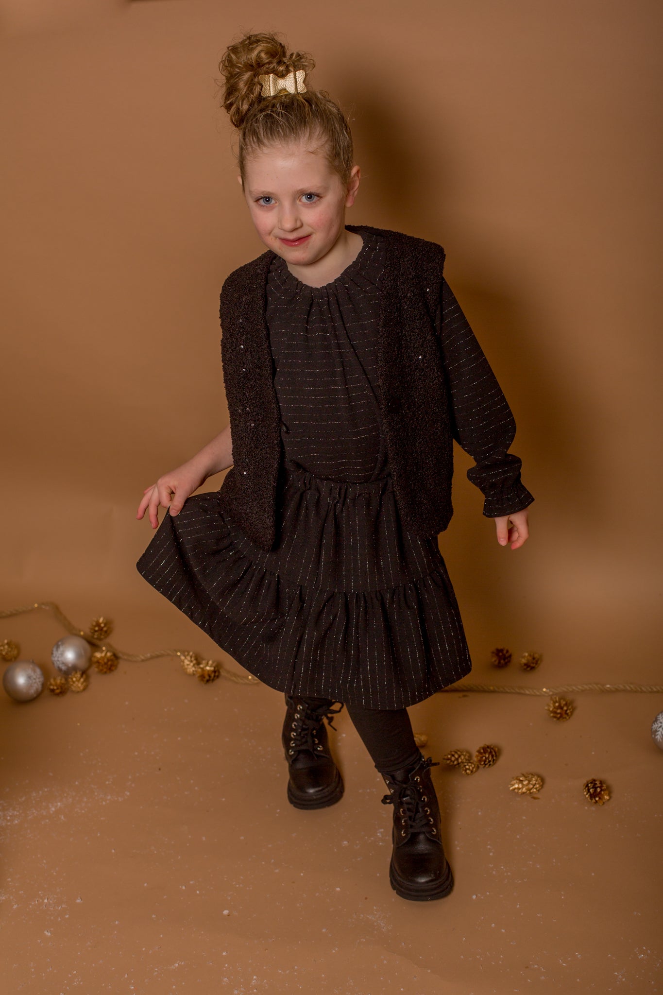 Rokje Belle zwart met glitter streep