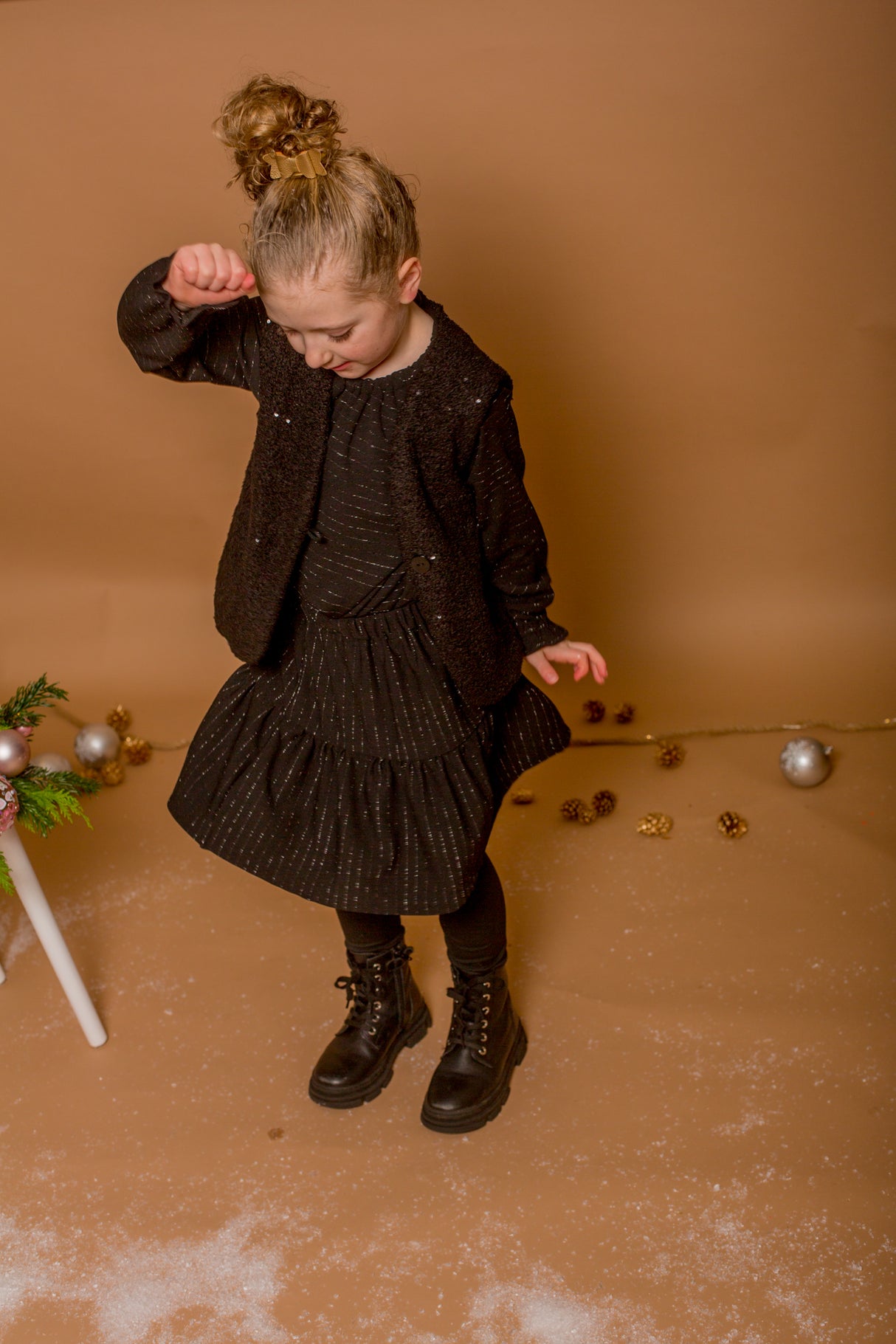 Rokje Belle zwart met glitter streep