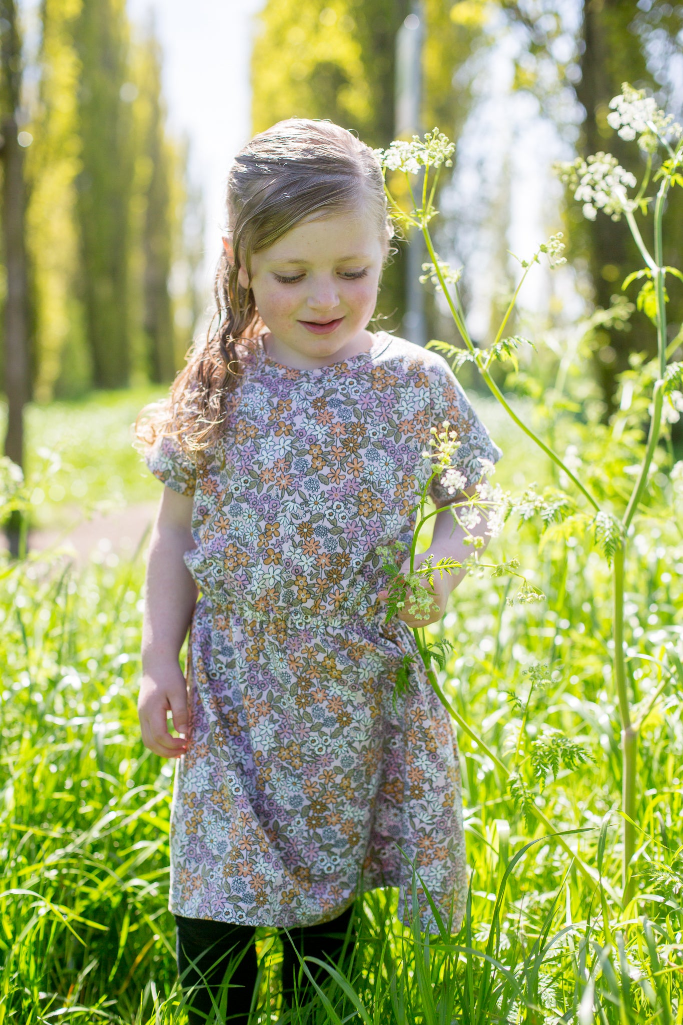 Jurk Bibi korte mouw bloemenprint