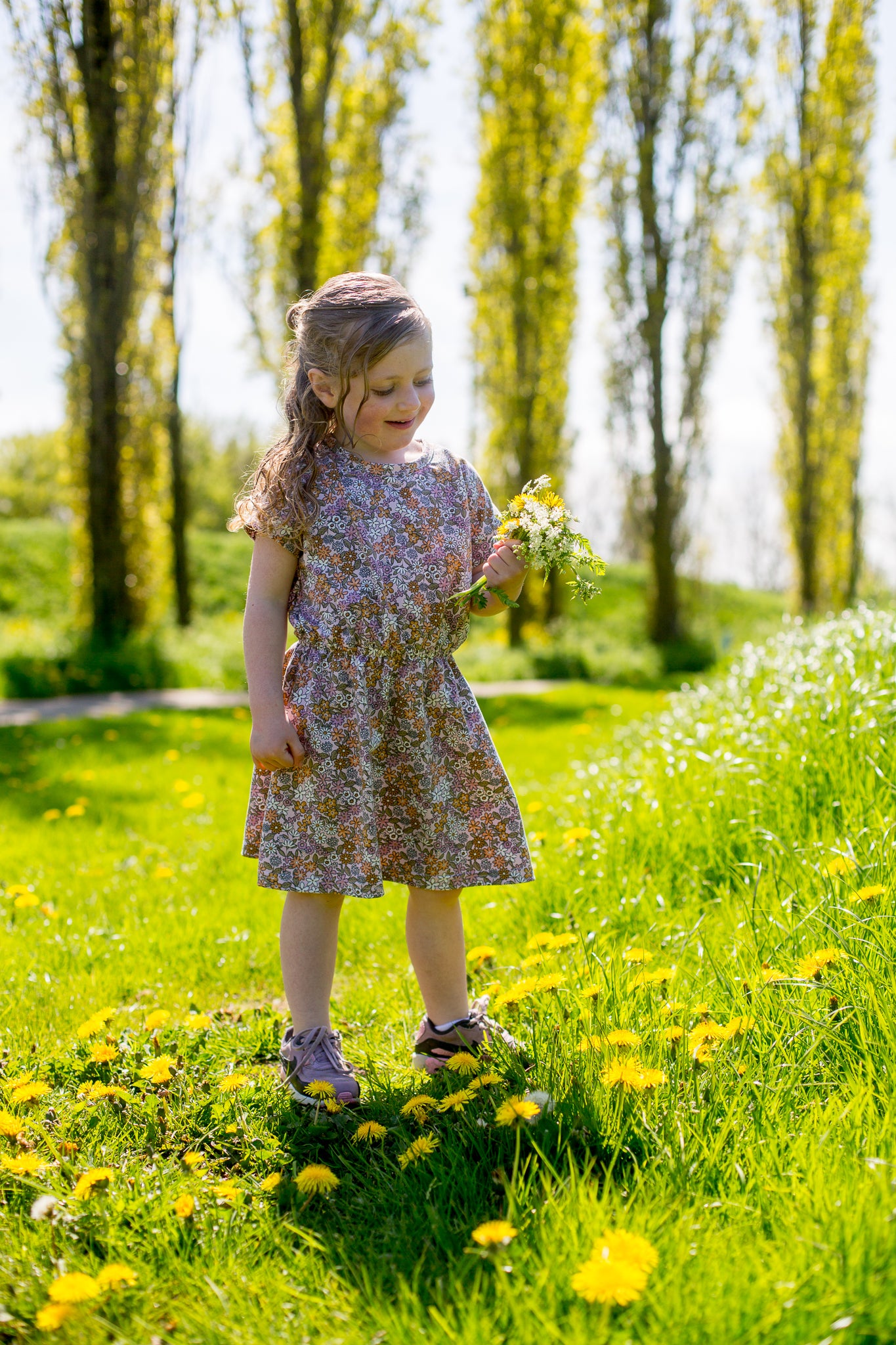 Jurk Bibi korte mouw bloemenprint