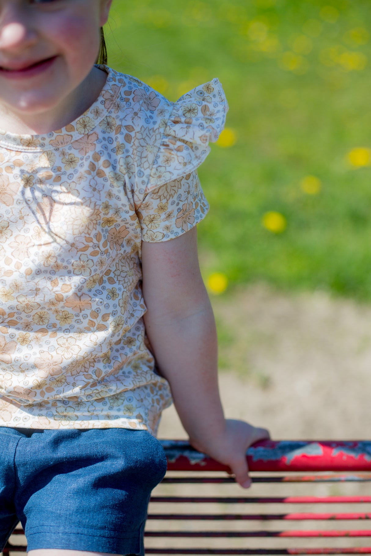 Basic T-shirt Sam bloemenprint