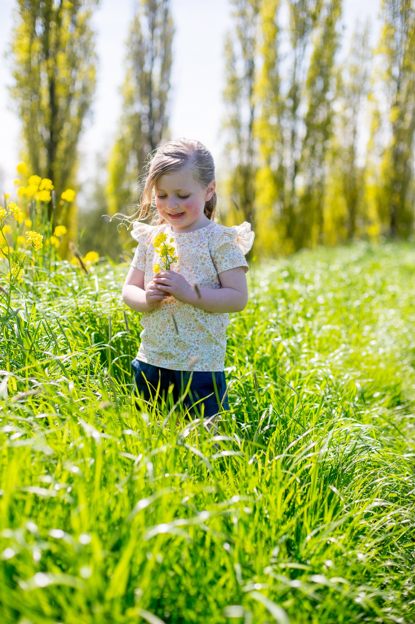 Basic T-shirt Sam in Bloemenprint naar keuze
