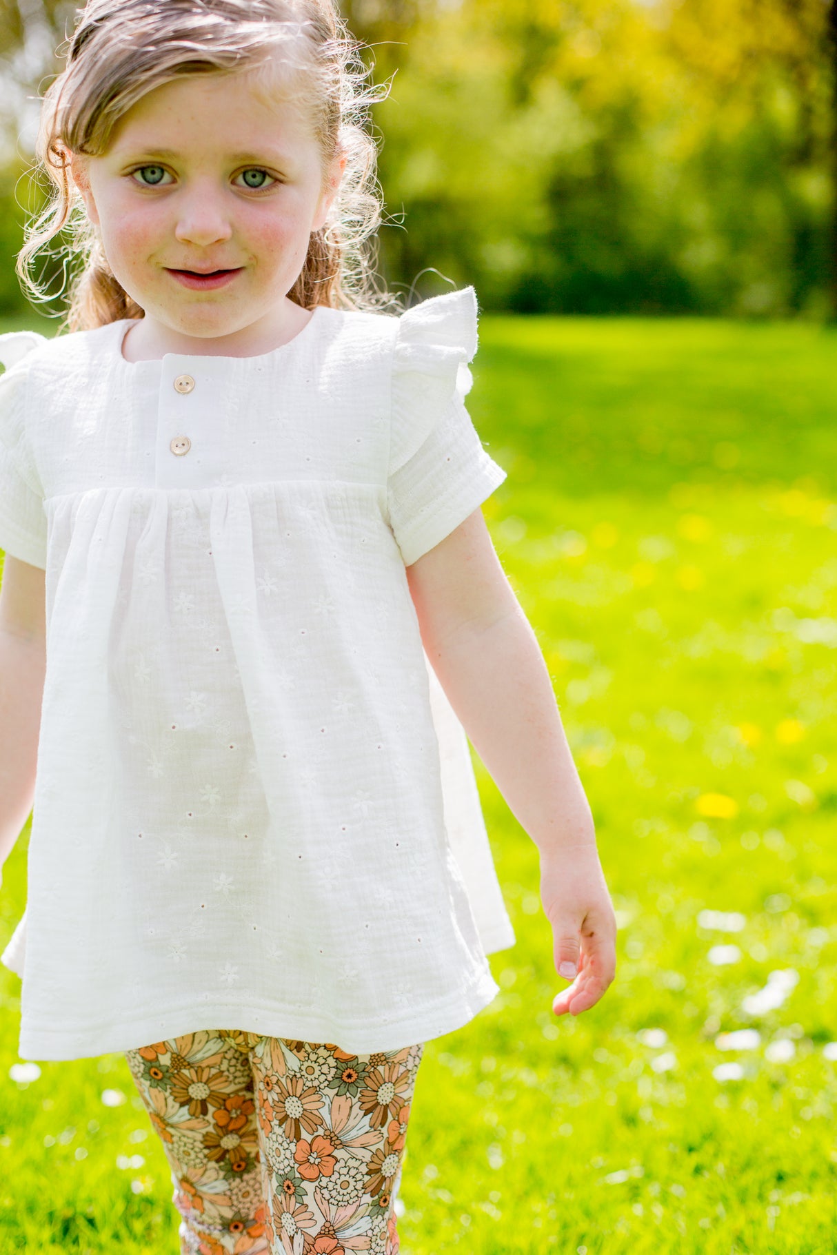 Blouse Emilie broderie korte mouw