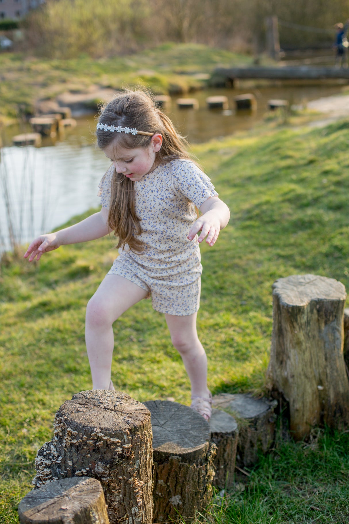 Short Bibi fijne rib met print