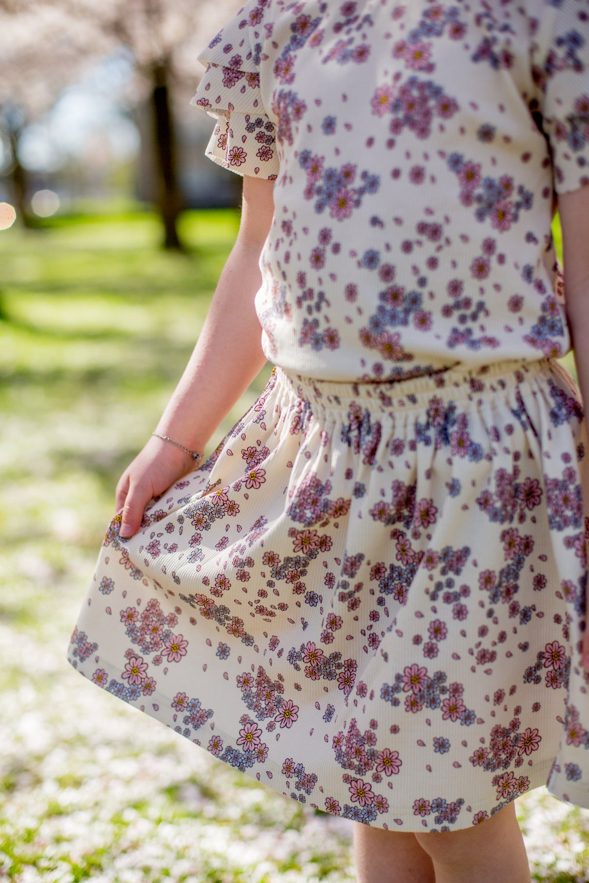 Rokje Manon fijne rib print