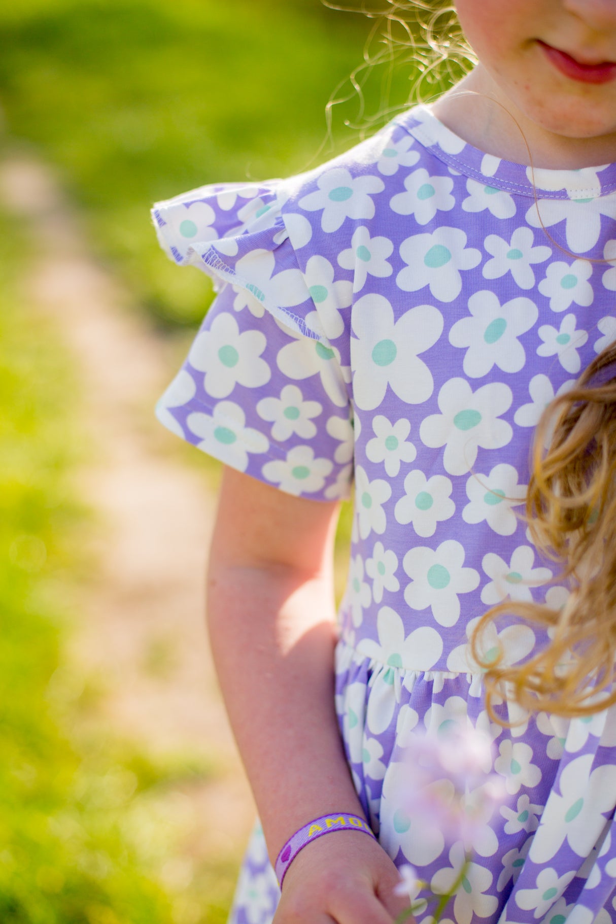 Jurk Kiki bloemen op lila