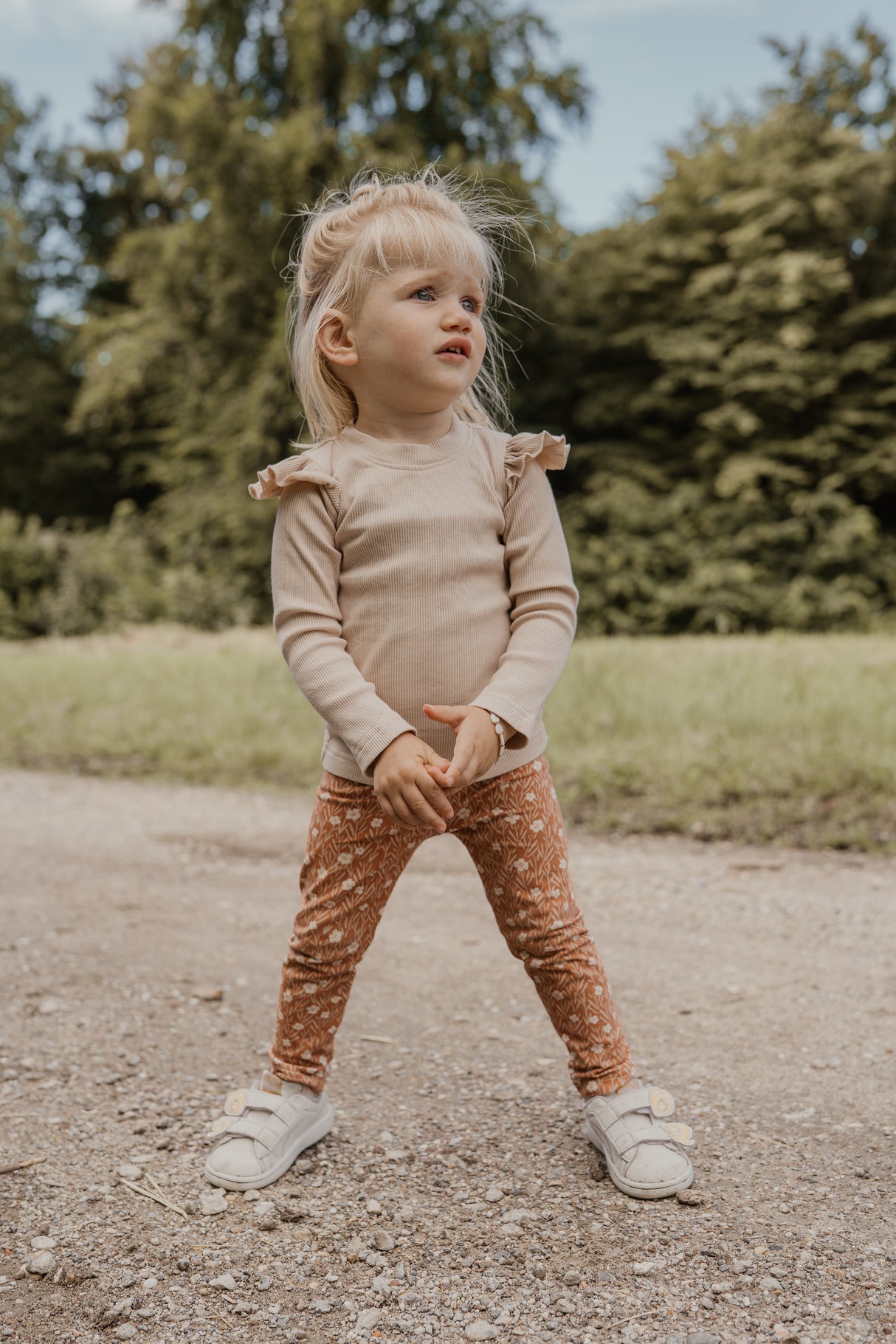 Longsleeve Puck zand/beige fijne rib