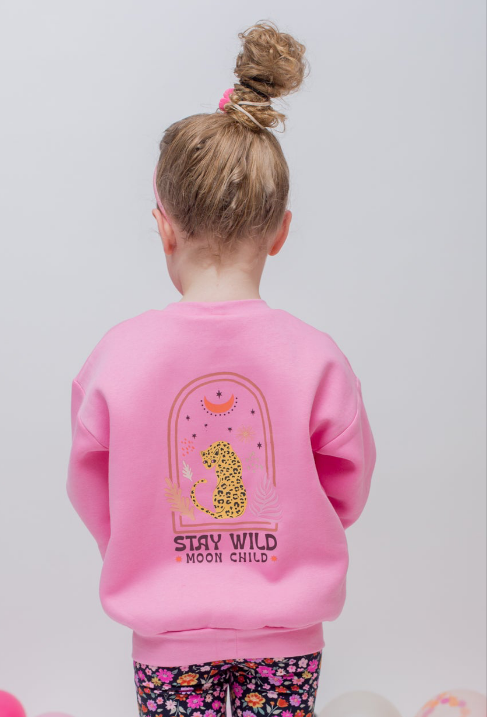 Sweater Leen roze luipaard