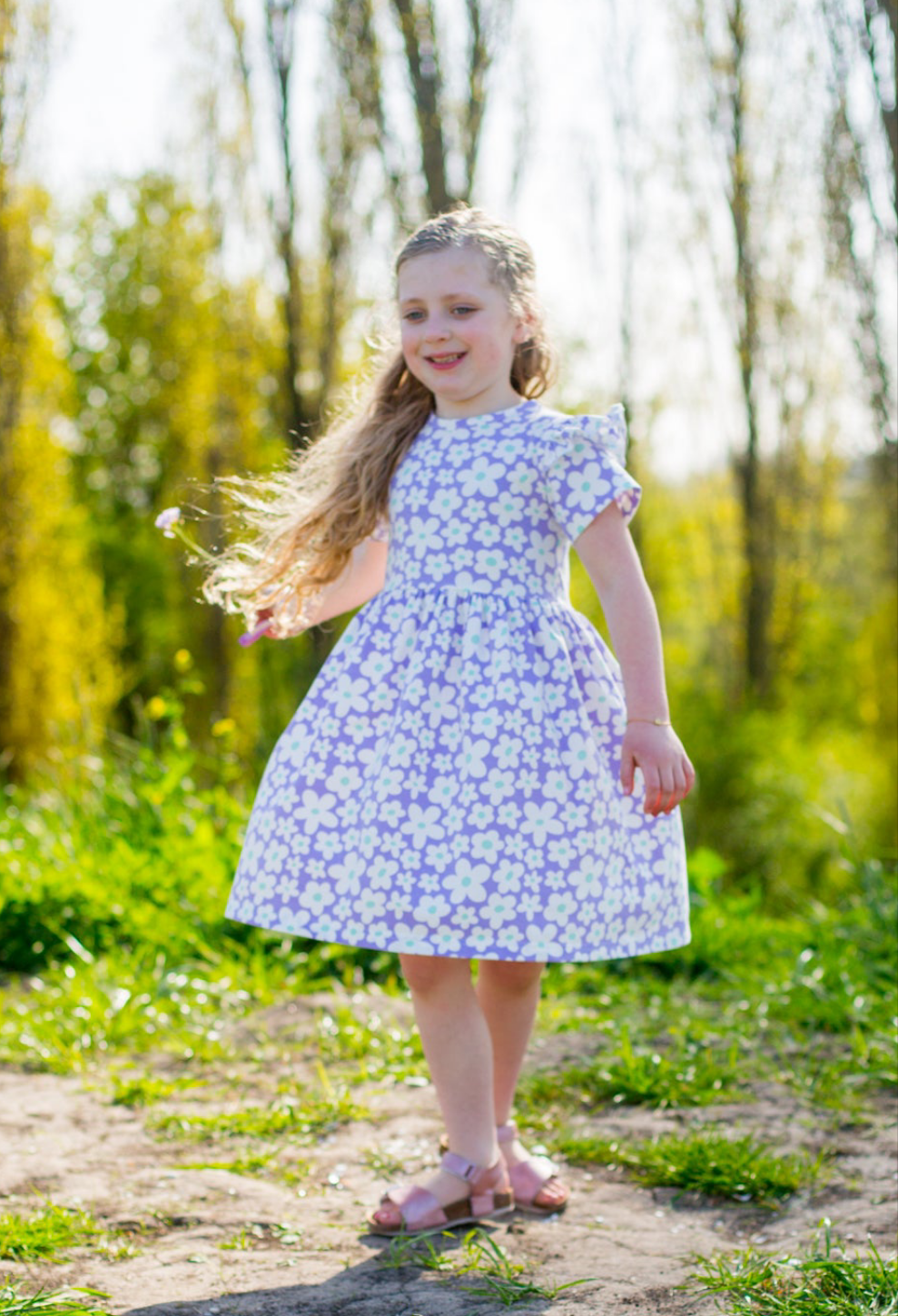 Jurk Kiki bloemenprint korte mouw