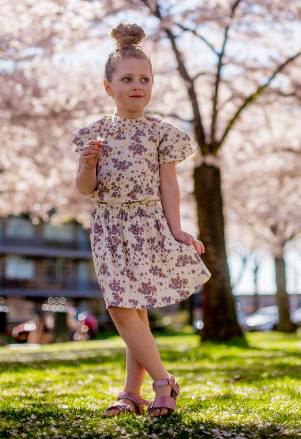 T-shirt Keet fijne rib print