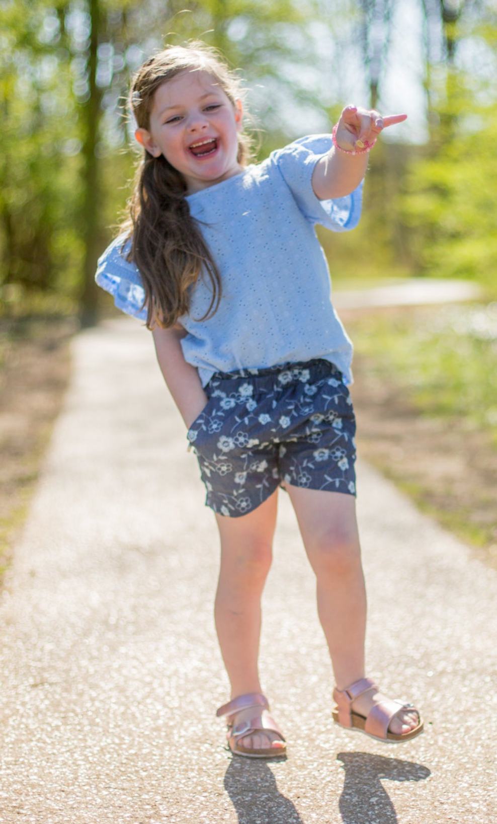 Short Diede jeans met bloem