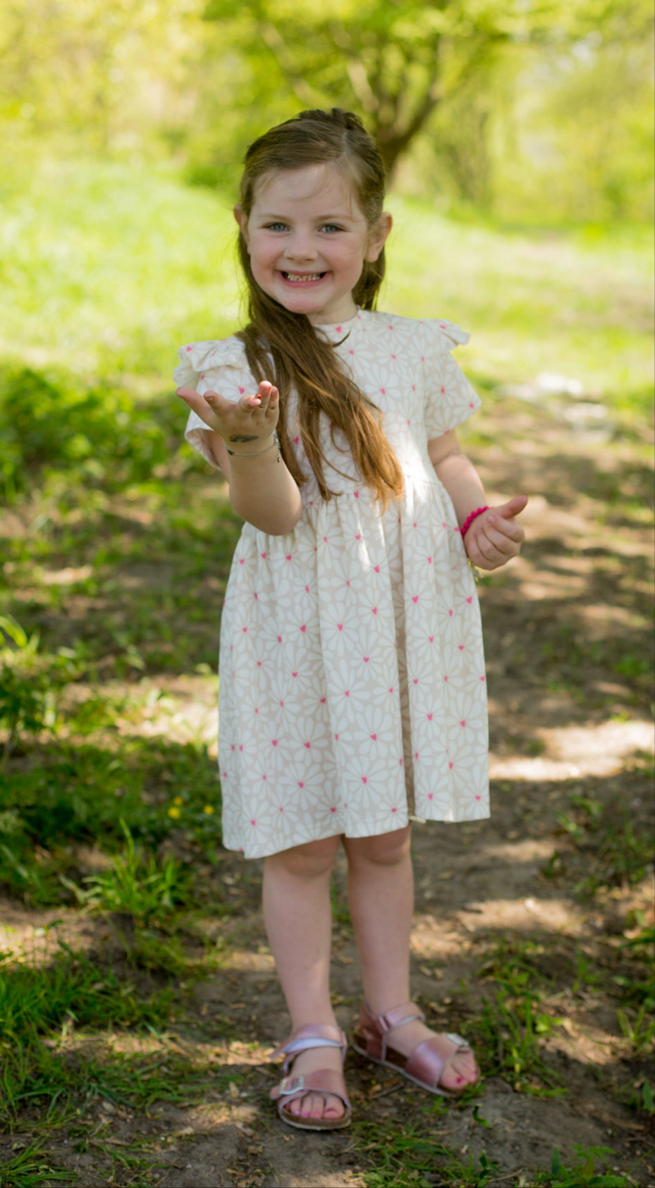 Jurk Kiki floral hearts (rib)