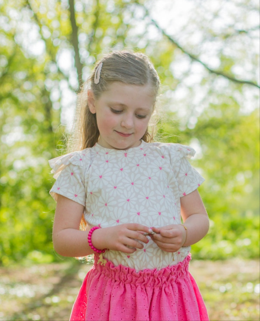 Basic T-shirt Sam fijne rib print