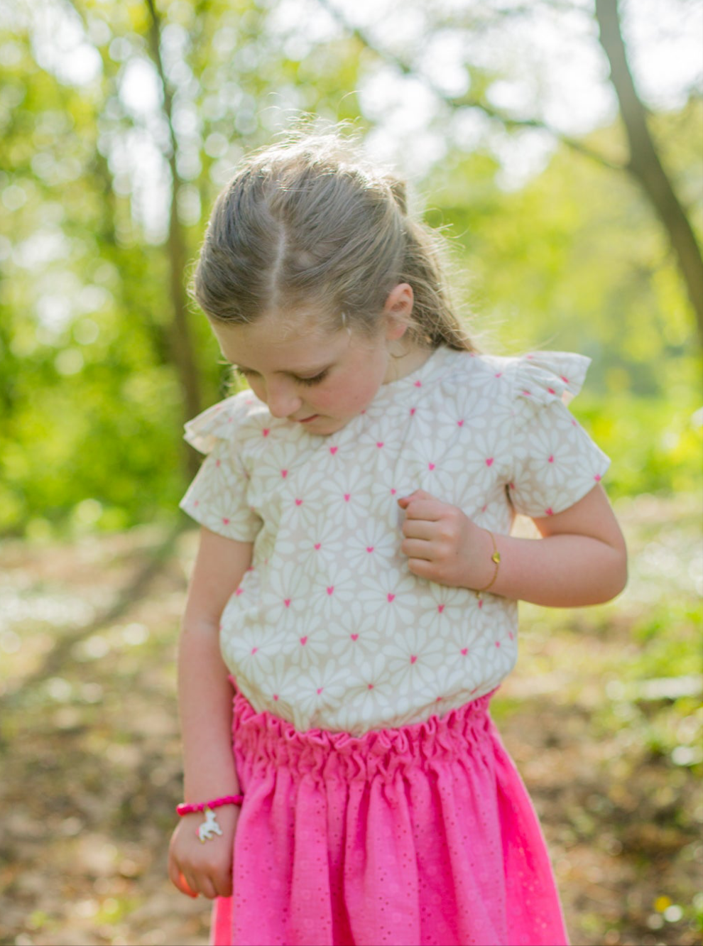 T-shirt Sam rib floral hearts