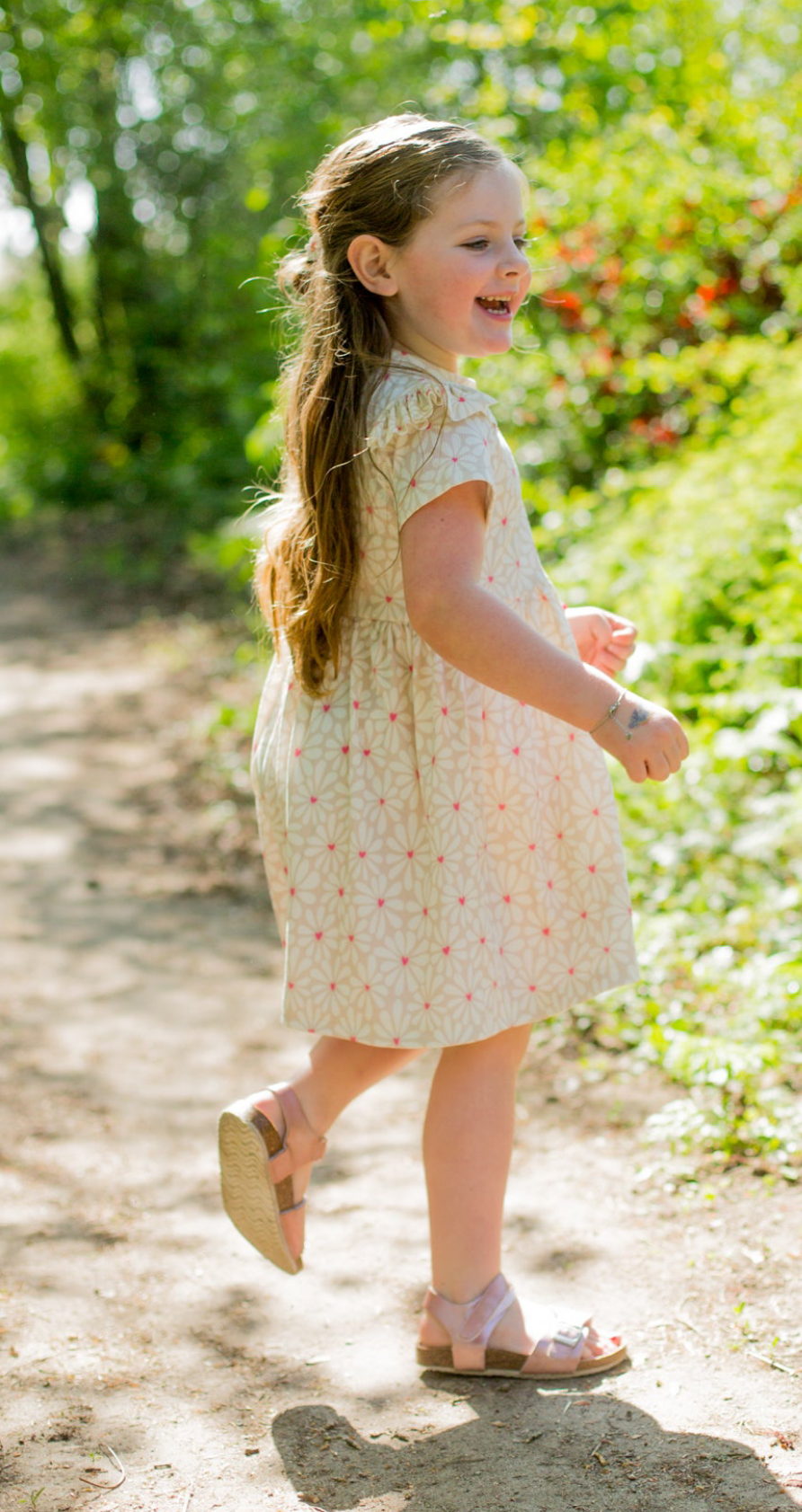 Jurk Kiki floral hearts (rib)